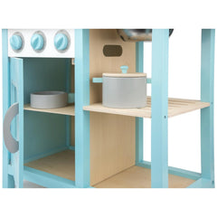 New Classic Toys - Houten Speelkeuken Blauw Bon Appetit - Doen alsof Beroepen & Rollenspel