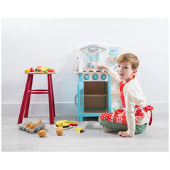 New Classic Toys - Houten Speelkeuken Blauw Bon Appetit - Doen alsof Beroepen & Rollenspel