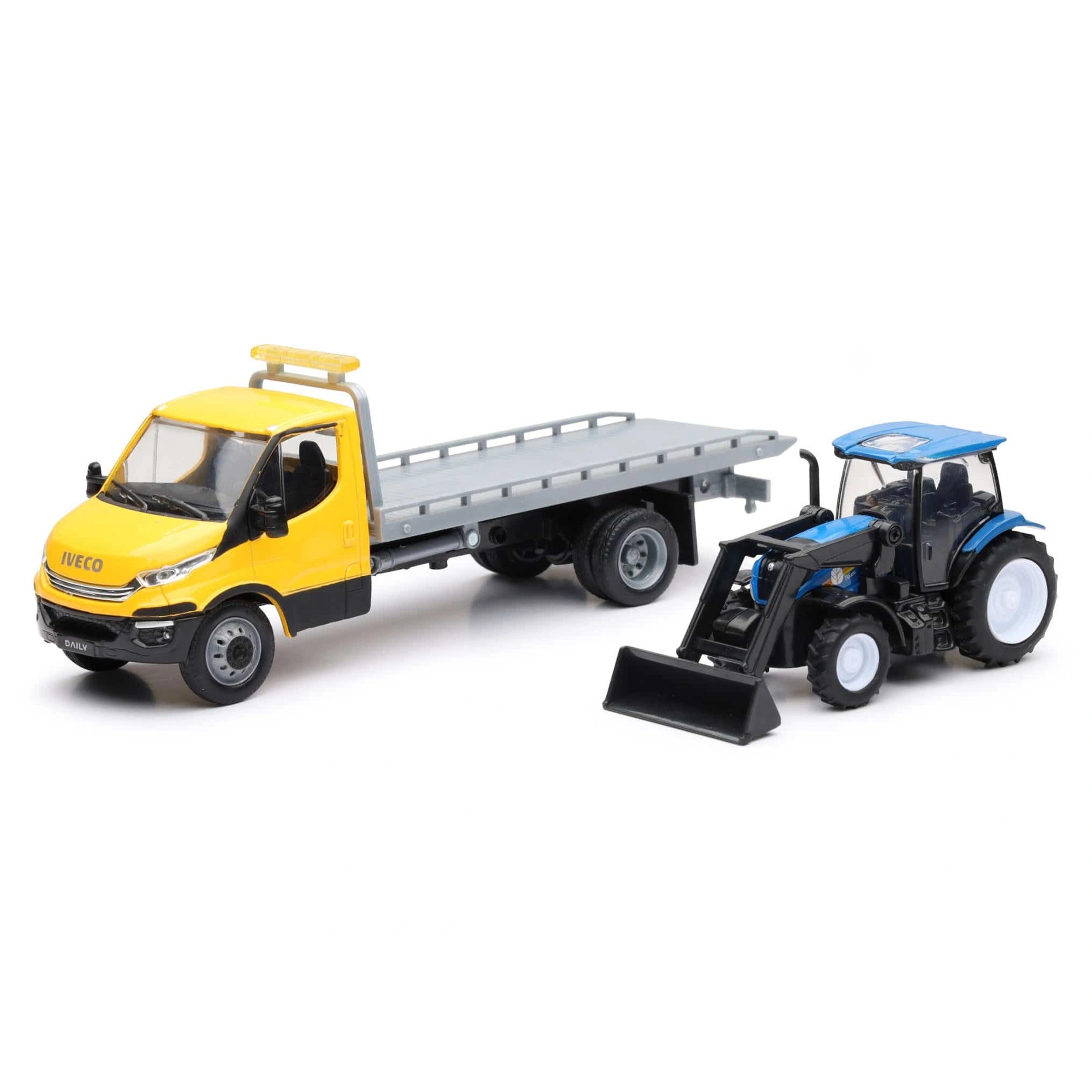 New Ray - Iveco Vehicle Carrier Truck With Mini-Loader - Die Cast - Play Vehicle