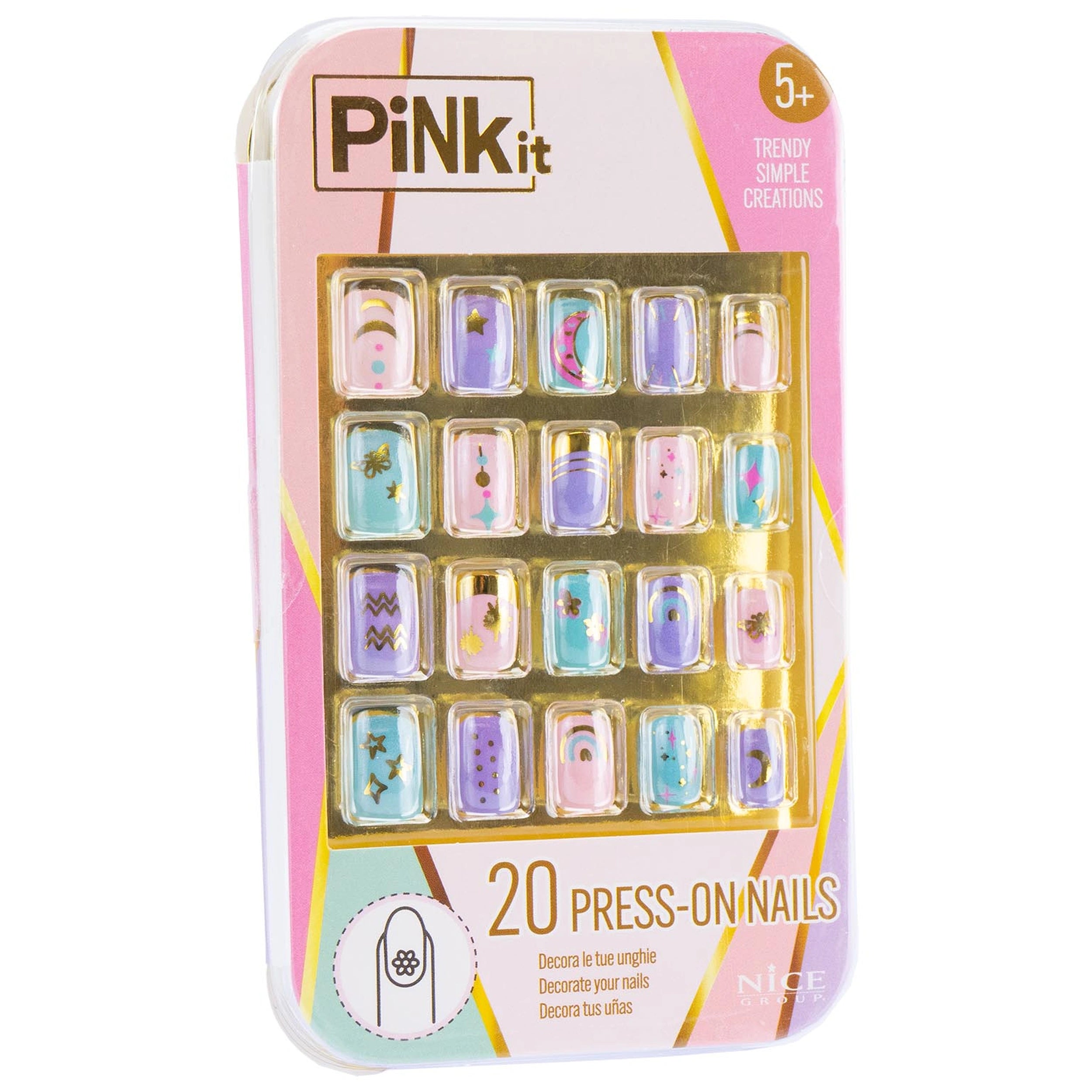 Nice - Pinkit Press-On Nagels Make-up Set - Make-up