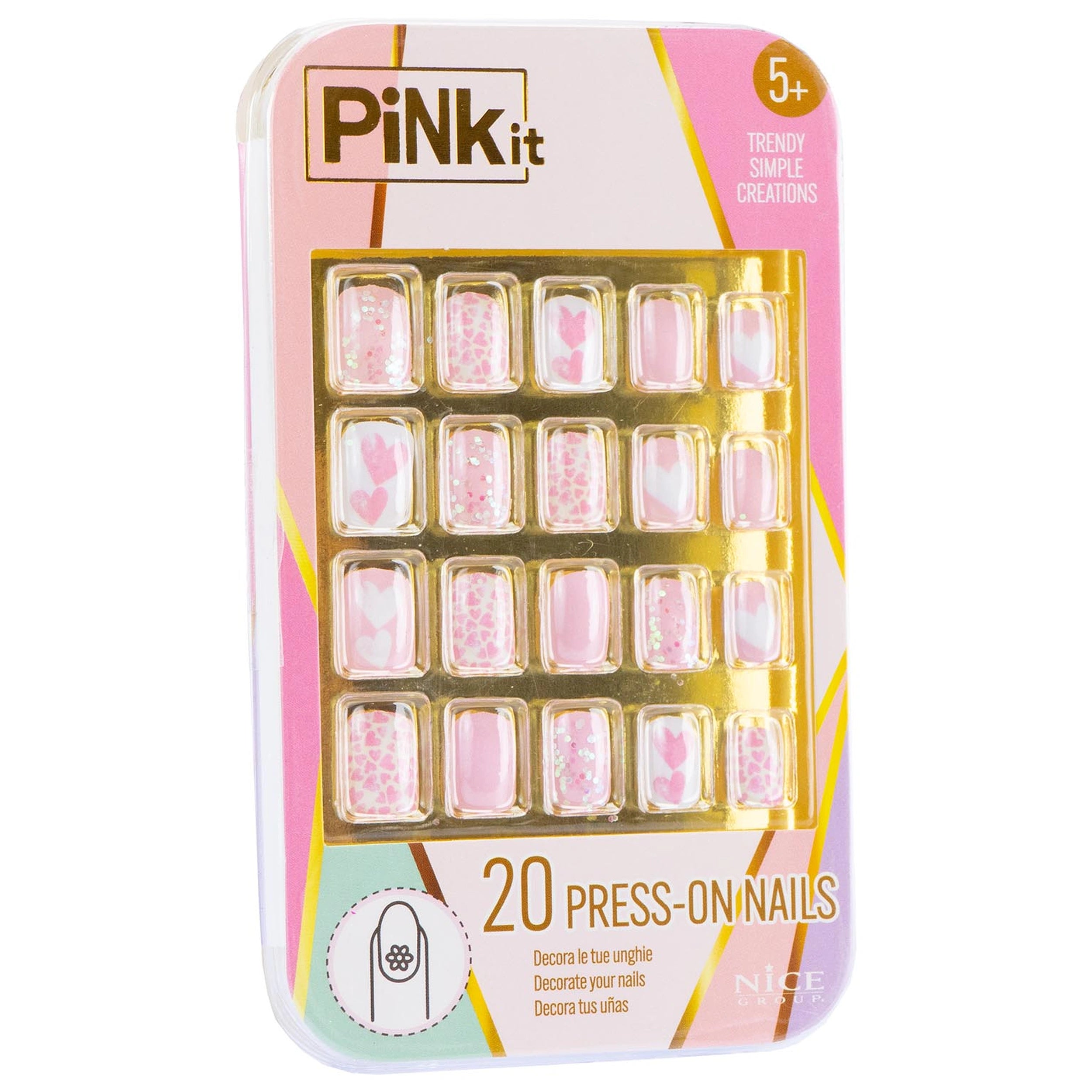 Nice - Pinkit Press-On Nagels Make-up Set - Make-up