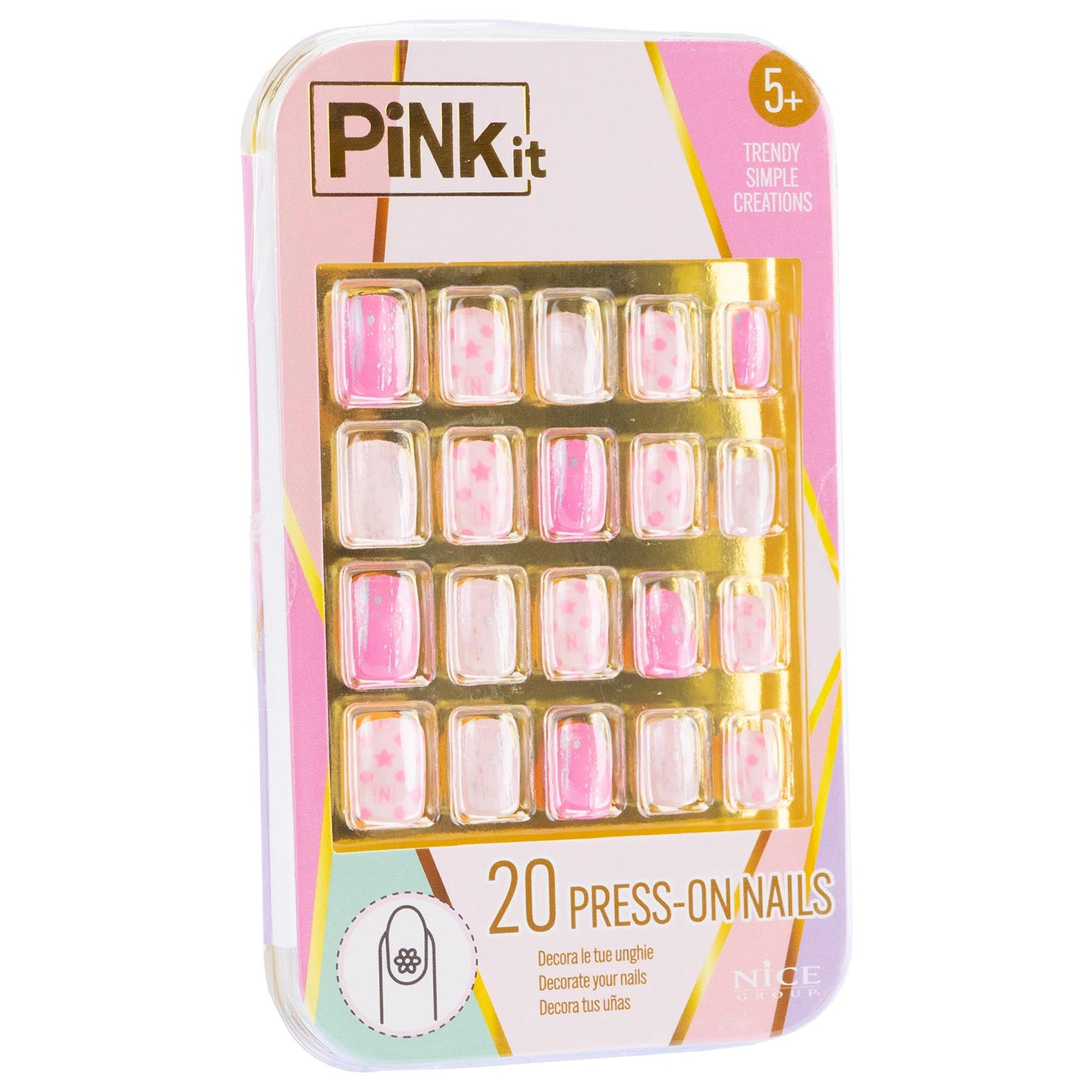 Nice - Pinkit Press-On Nagels Make-up Set - Make-up