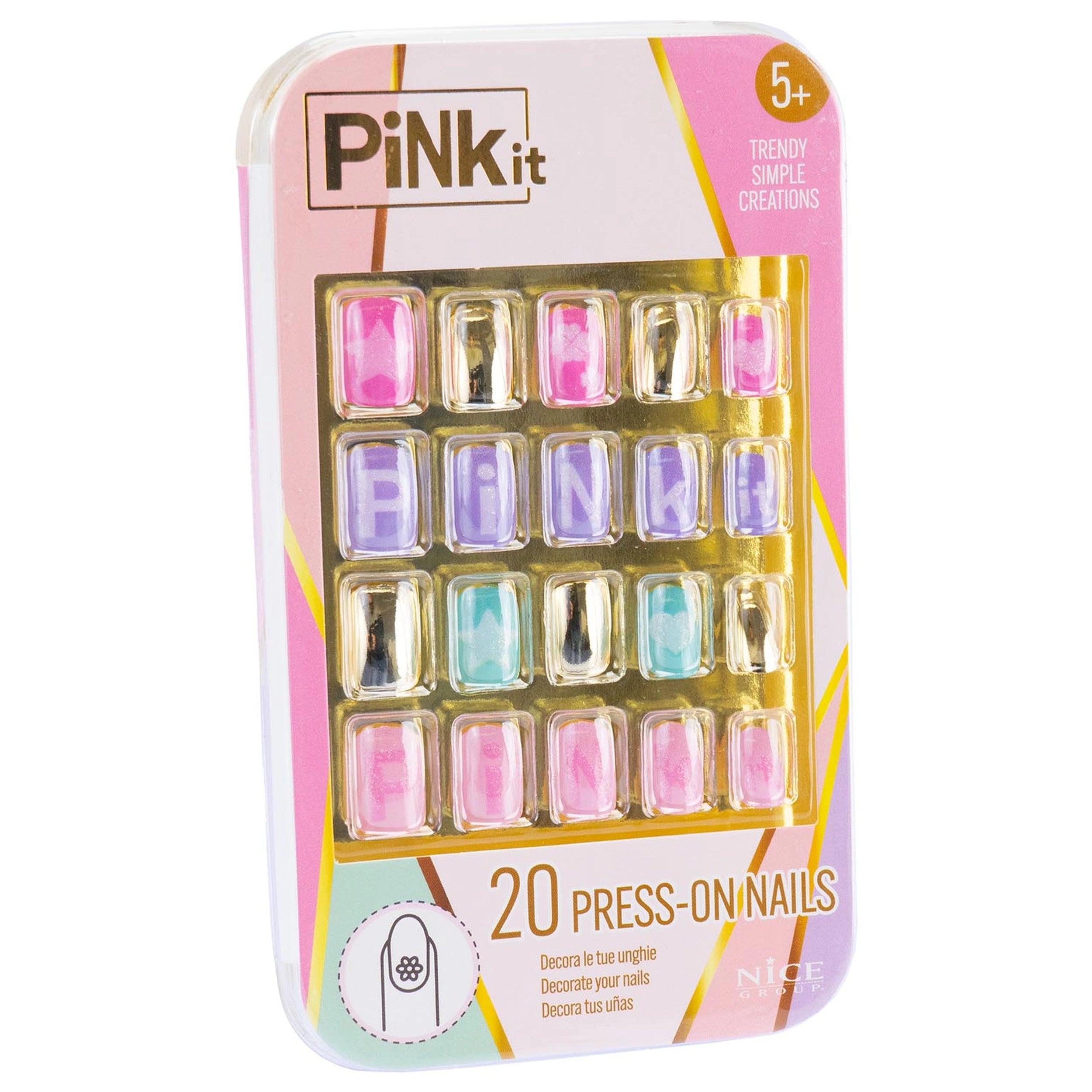 Nice - Pinkit Press-On Nagels Make-up Set - Make-up