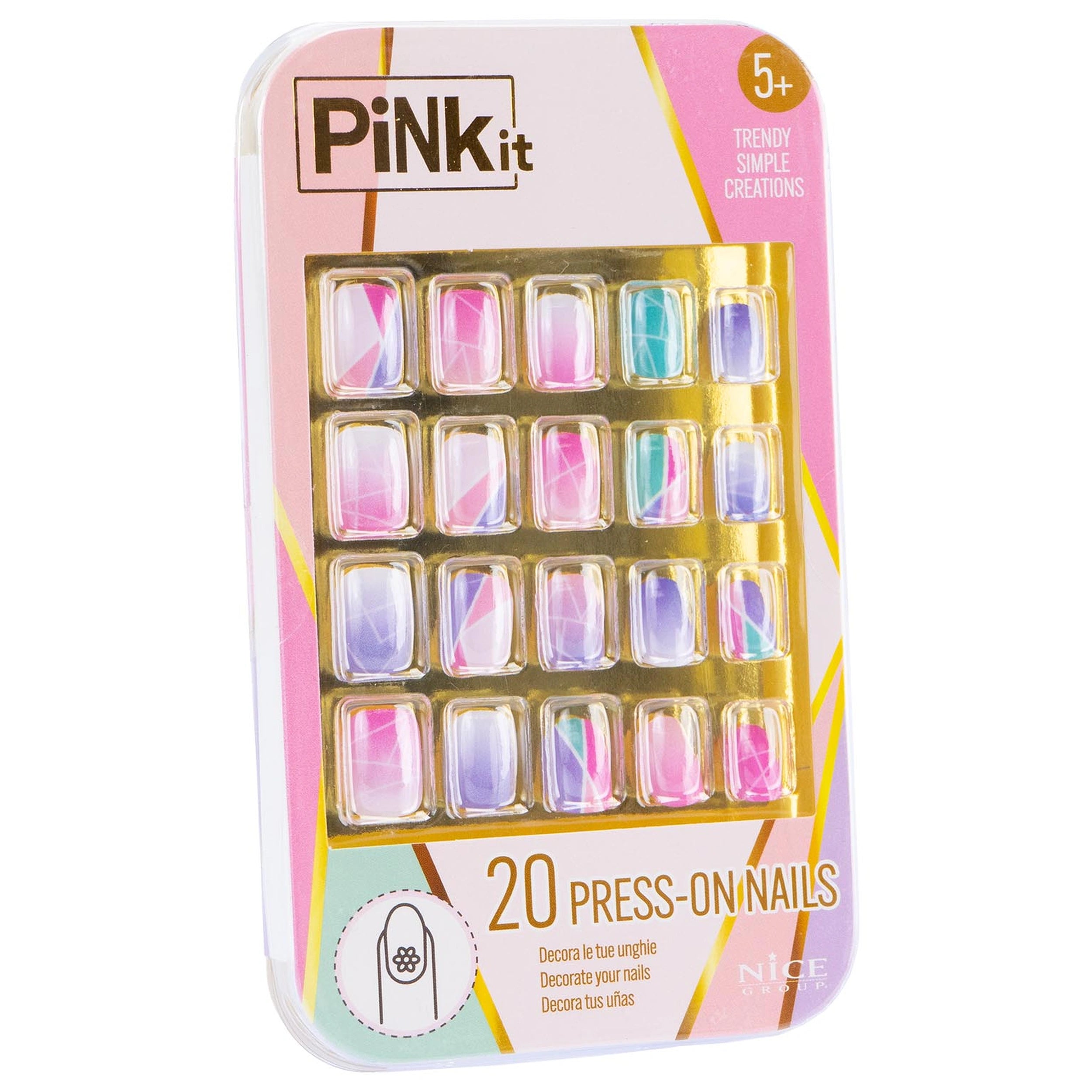 Nice - Pinkit Press-On Nagels Make-up Set - Make-up