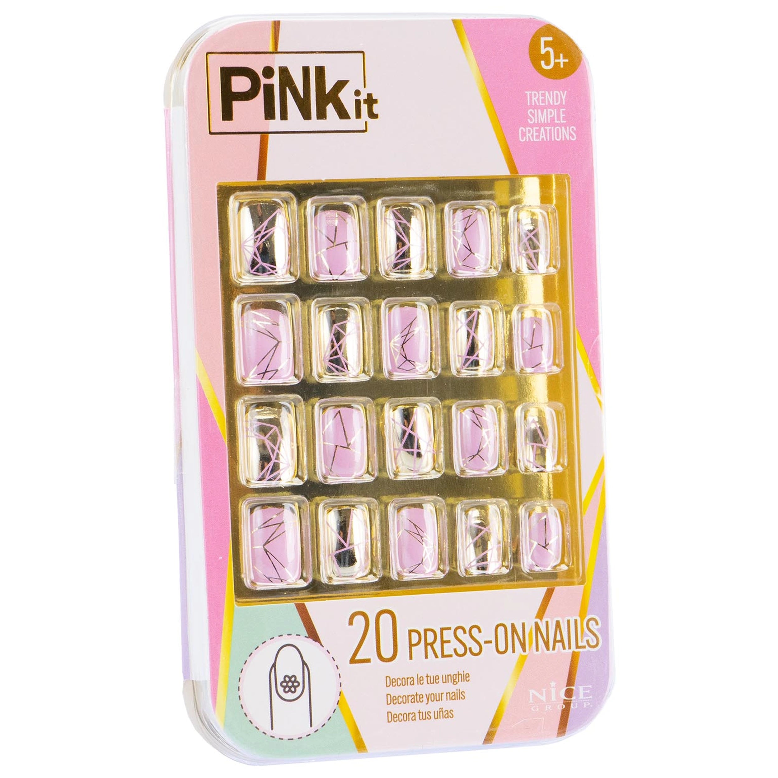 Nice - Pinkit Press-On Nagels Make-up Set - Make-up