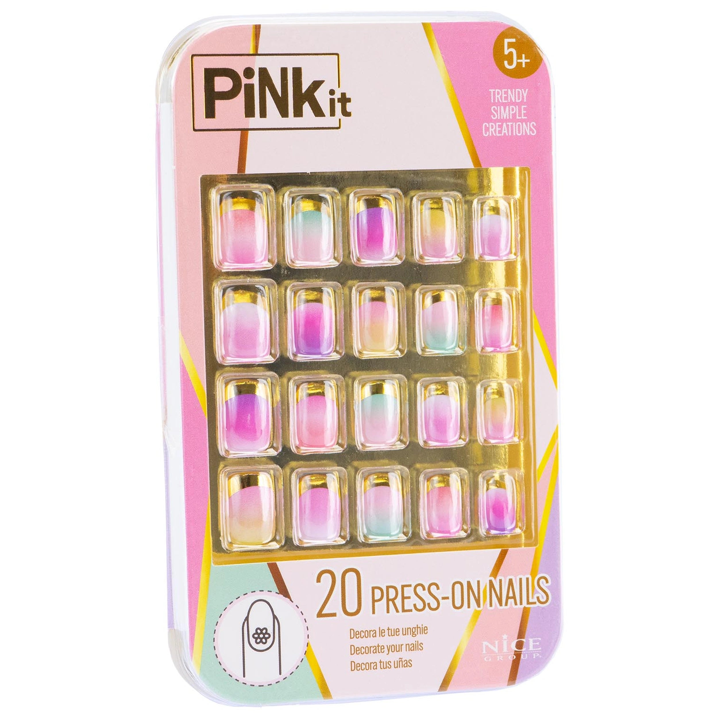 Nice - Pinkit Press-On Nagels Make-up Set - Make-up