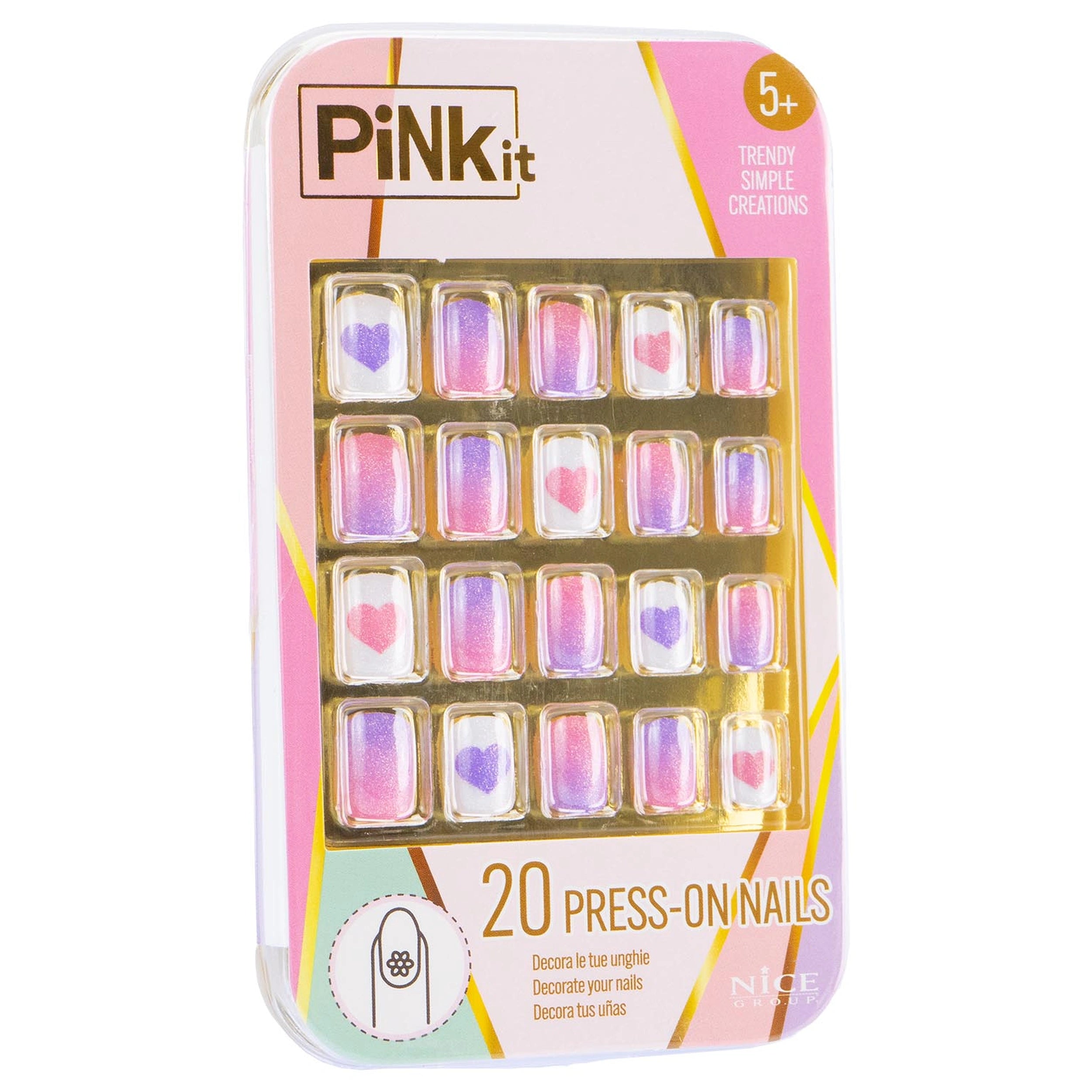 Nice - Pinkit Press-On Nagels Make-up Set - Make-up