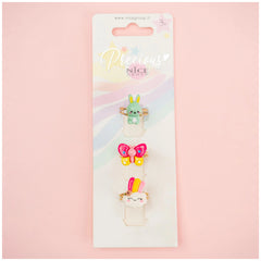 Nice - Lente Feest 3-delige Ringenset - Sieraden