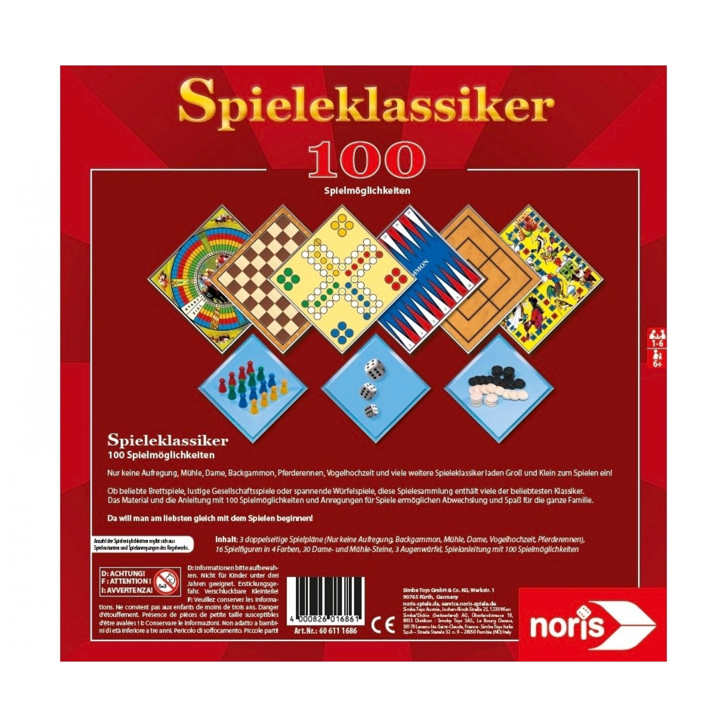 Noris - 100 Spellen Collectie - Bordspellen - Internationale Editie - Bordspellen