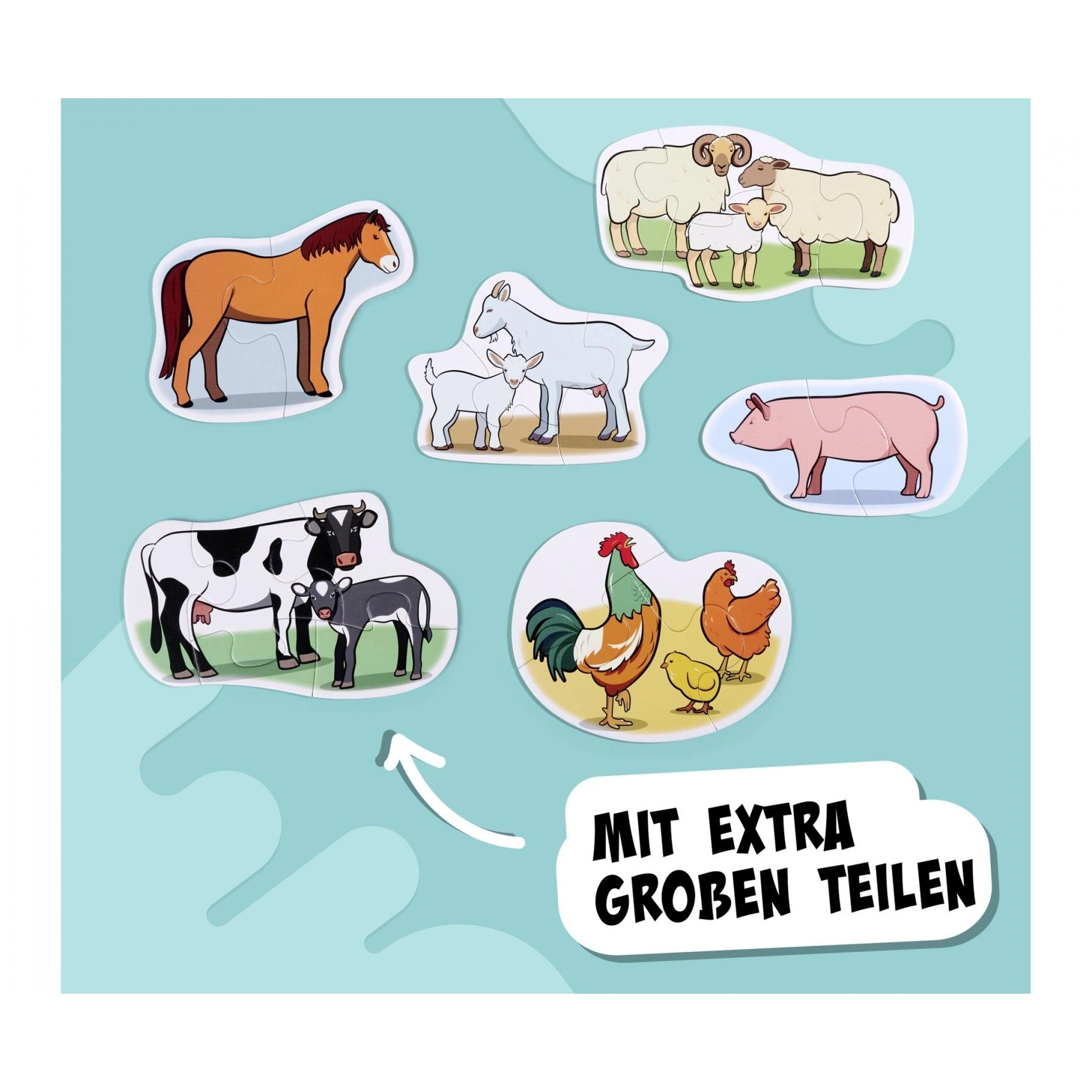 Noris - 6 first Puzzles – Farm Animals - Puzzles - International Edition - Puzzles