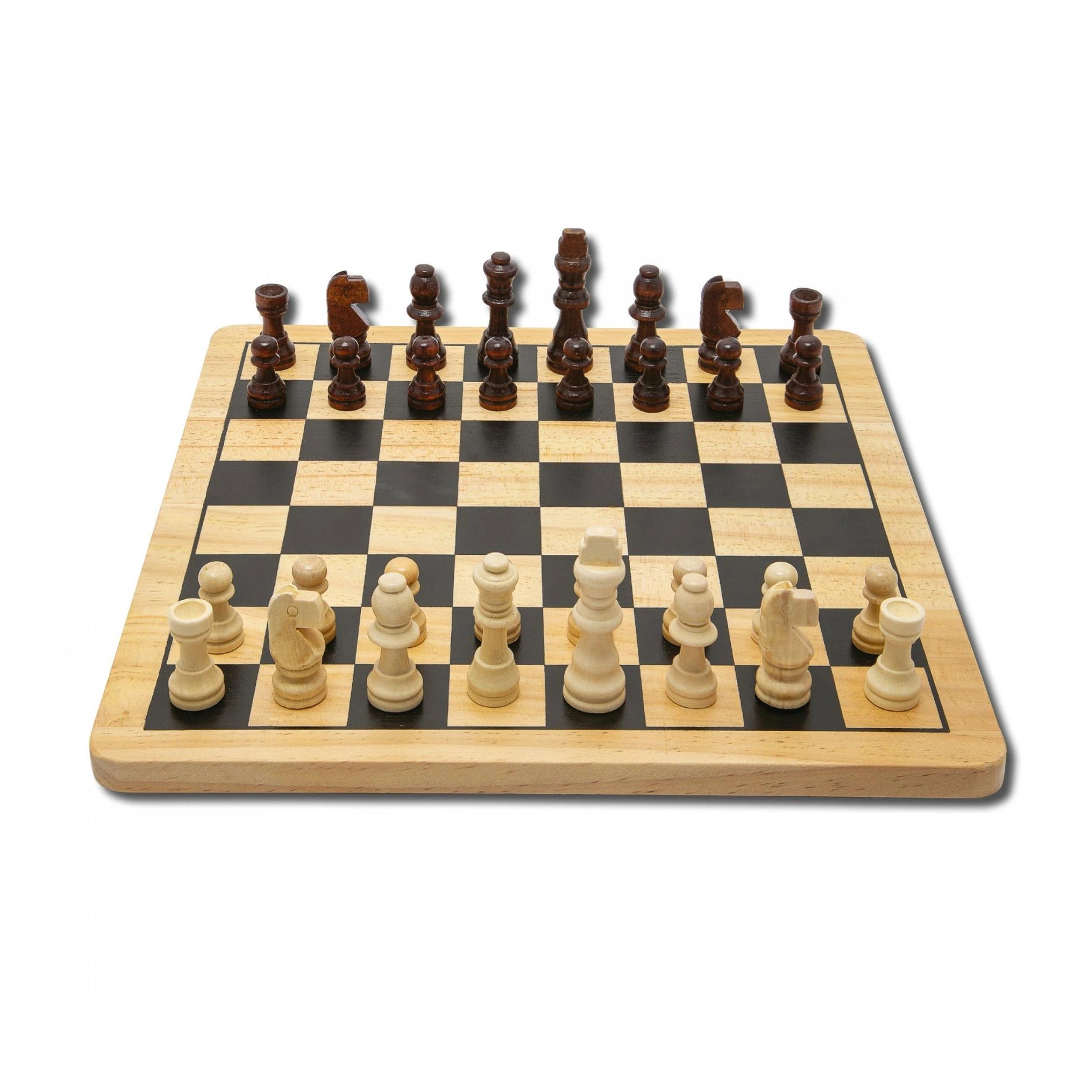 Noris - Deluxe Houten - Schaak & Dam - Bordspellen - Internationale Editie - Bordspellen
