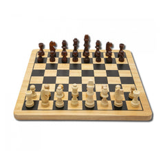 Noris - Deluxe Houten - Schaak & Dam - Bordspellen - Internationale Editie - Bordspellen
