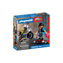 PLAYMOBIL - Motorfiets Achtervolging - City Action - +4 - Speelsets - 72079 - 80772079