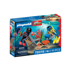 PLAYMOBIL - Politie Duiker met Schat - Speelsets - +4 - Onderwater Avontuur - 72078 - 80772078
