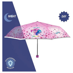 Perletti - Rain Umbrellas - Unicorn Mini Folding Umbrella - 3-6 Yrs - Reflective Safety