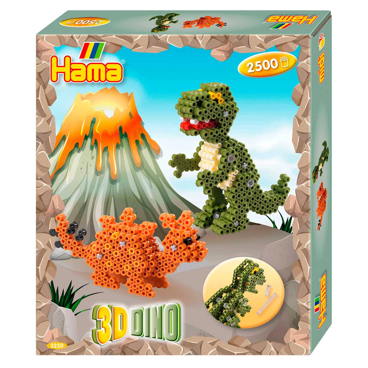 Pet Hama Strijkkralen Set - 3D Dino 2500 Stuks.