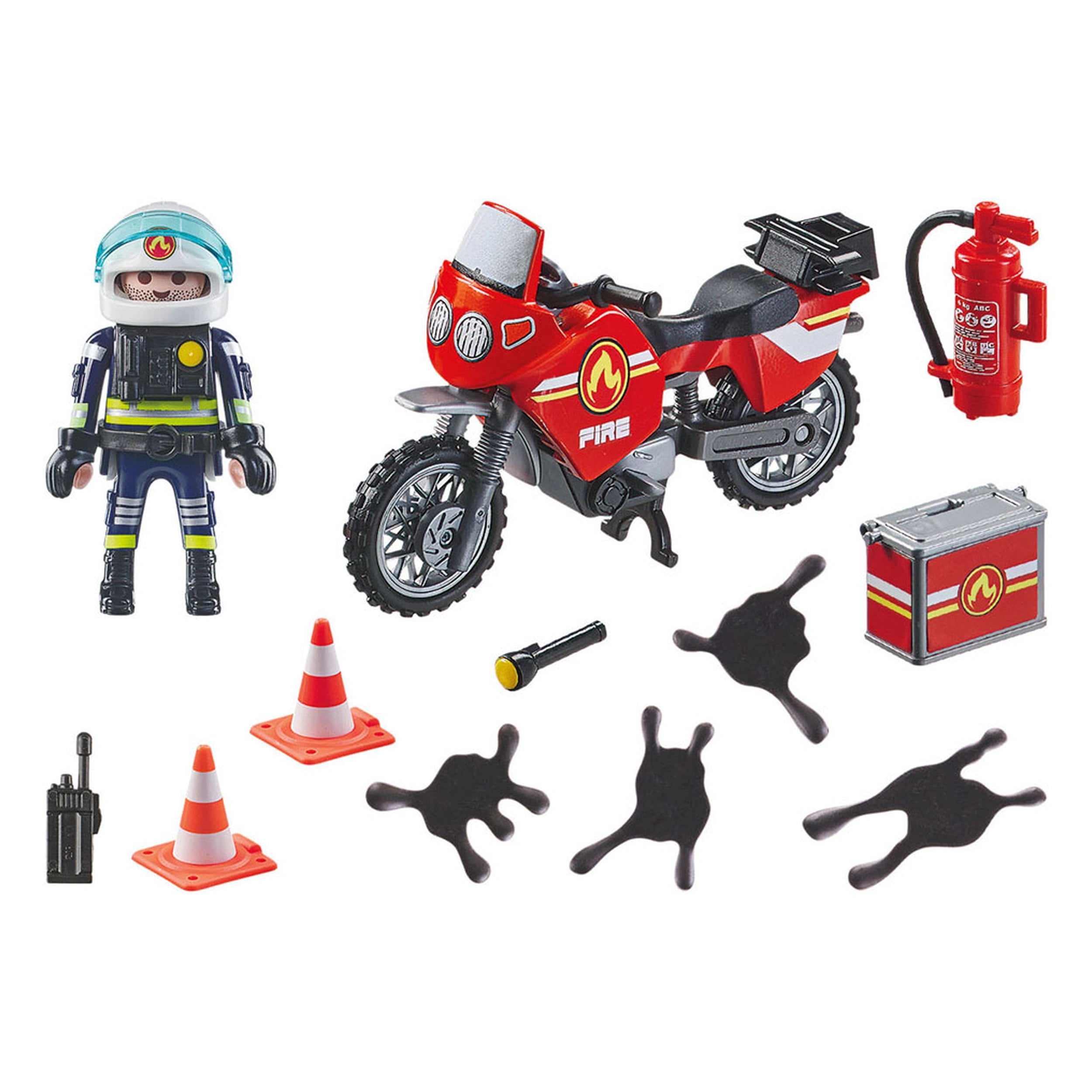 Playmobil Action Heroes Fire Department At The Accident Scene - 71466