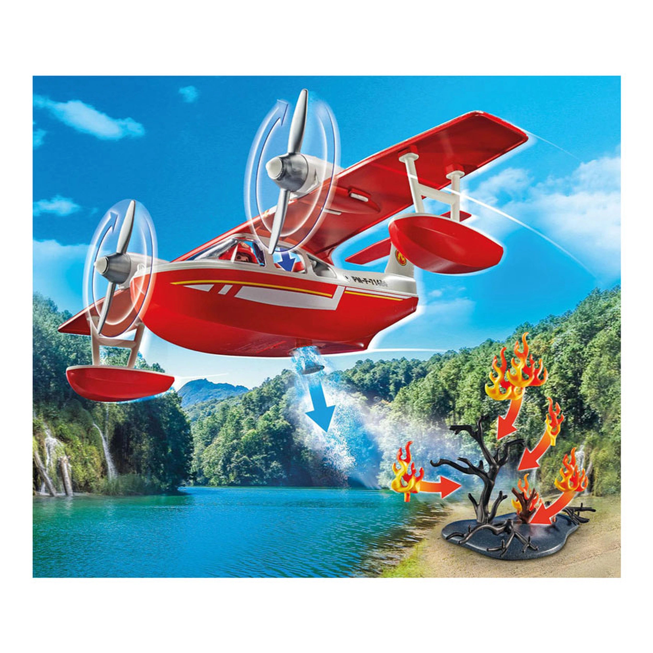 Playmobil Action Heroes Firefighter Plane With Extinguishing Function - 71463