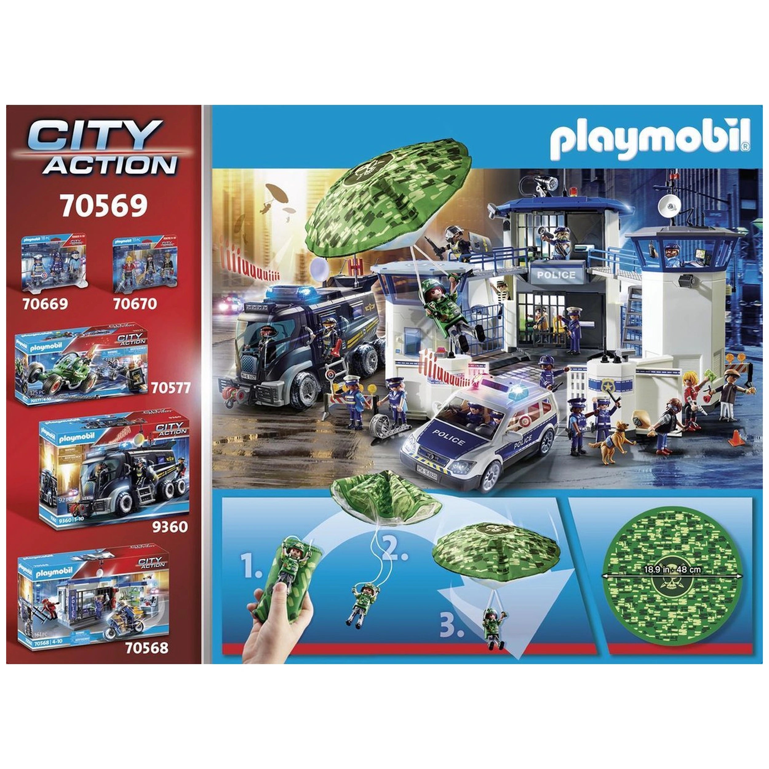 Playmobil City Action Politiehelikopter - Parachute Achtervolging - 70569