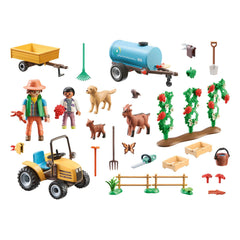 Playmobil My Life Tractor With Trailer And Water Tank - 71442