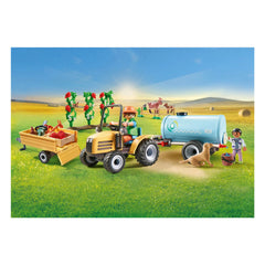 Playmobil My Life Tractor With Trailer And Water Tank - 71442