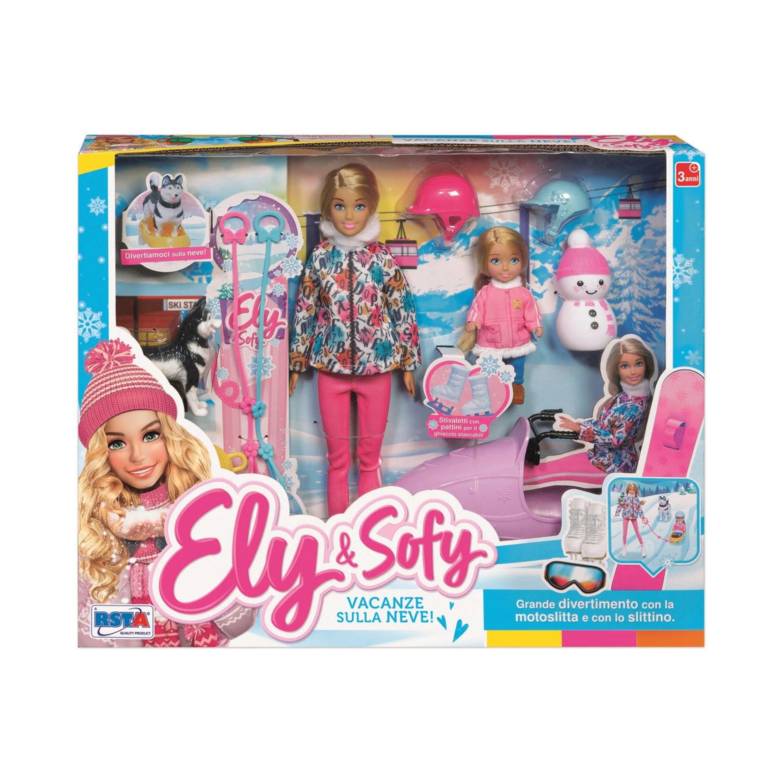 RS Toys - Ely Sofy Winter Vacation Snowmobile Set - Dolls Playsets Toy Figures