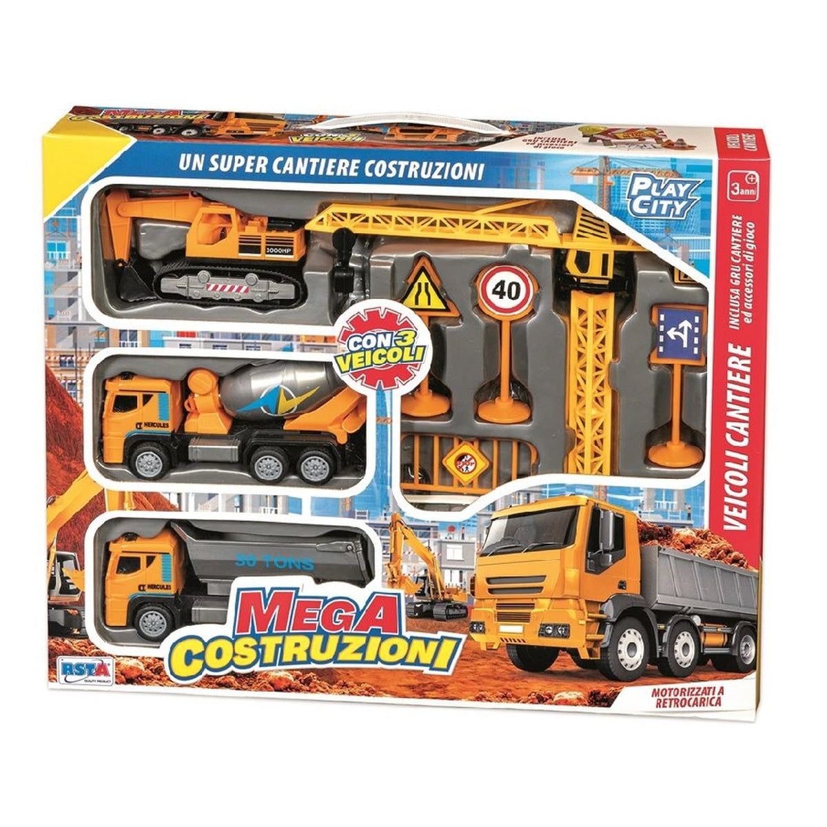 RS Toys - Mega Constructie Speelstad Super Constructievoertuigen - Speelvoertuigen
