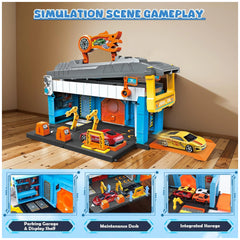 RS Toys - Pista Pit Stop 2 in 1 Draagbare Garage en Lanceerbaan - Speelvoertuigen