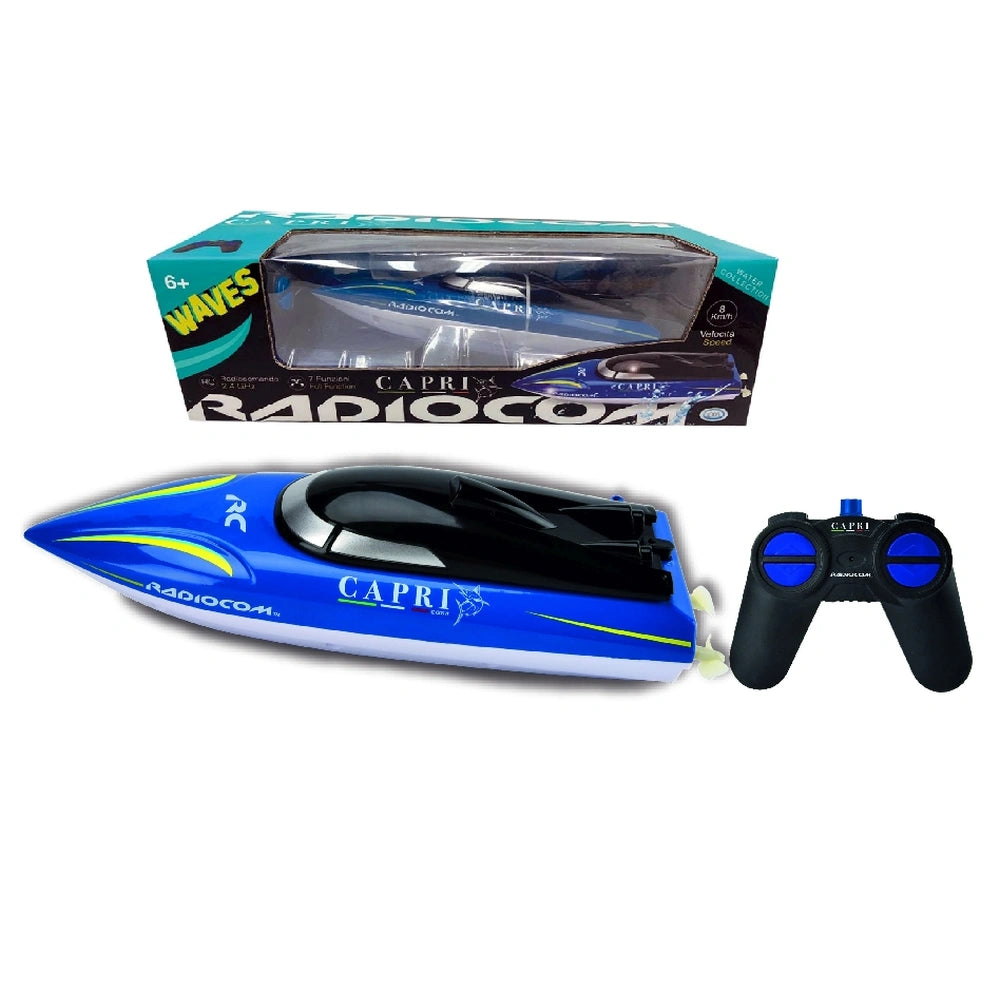 Radiocom - Play Vehicles - Capri Waves RC Speedboat - Blue - 6+ Years - STEM Learning