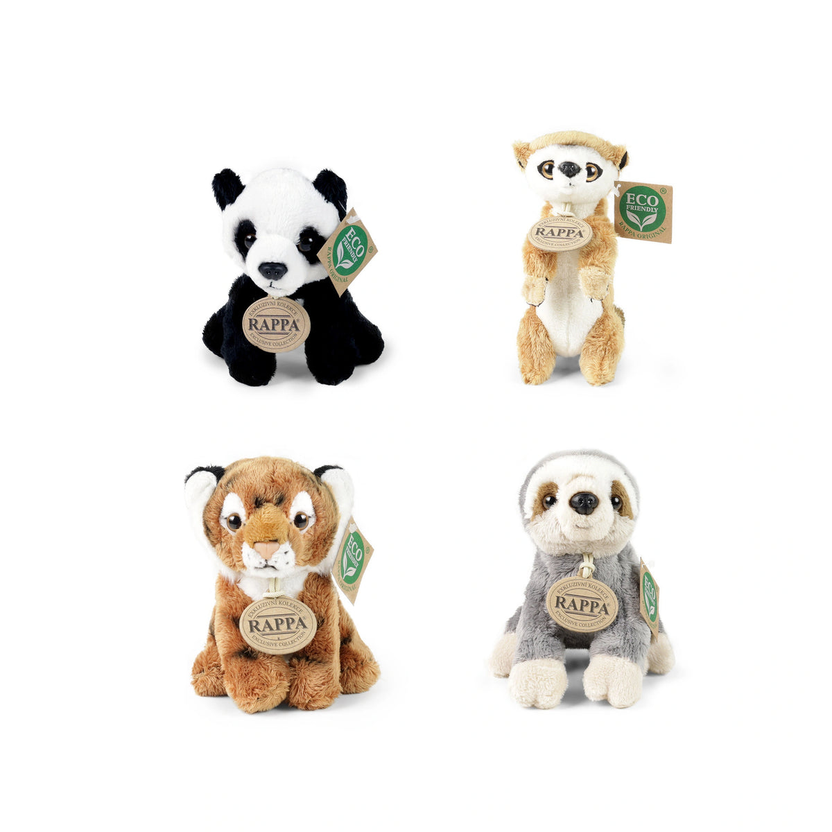 Rappa - Pluche dieren assorti 15 cm ECO-VRIENDELIJK - Knuffeldieren