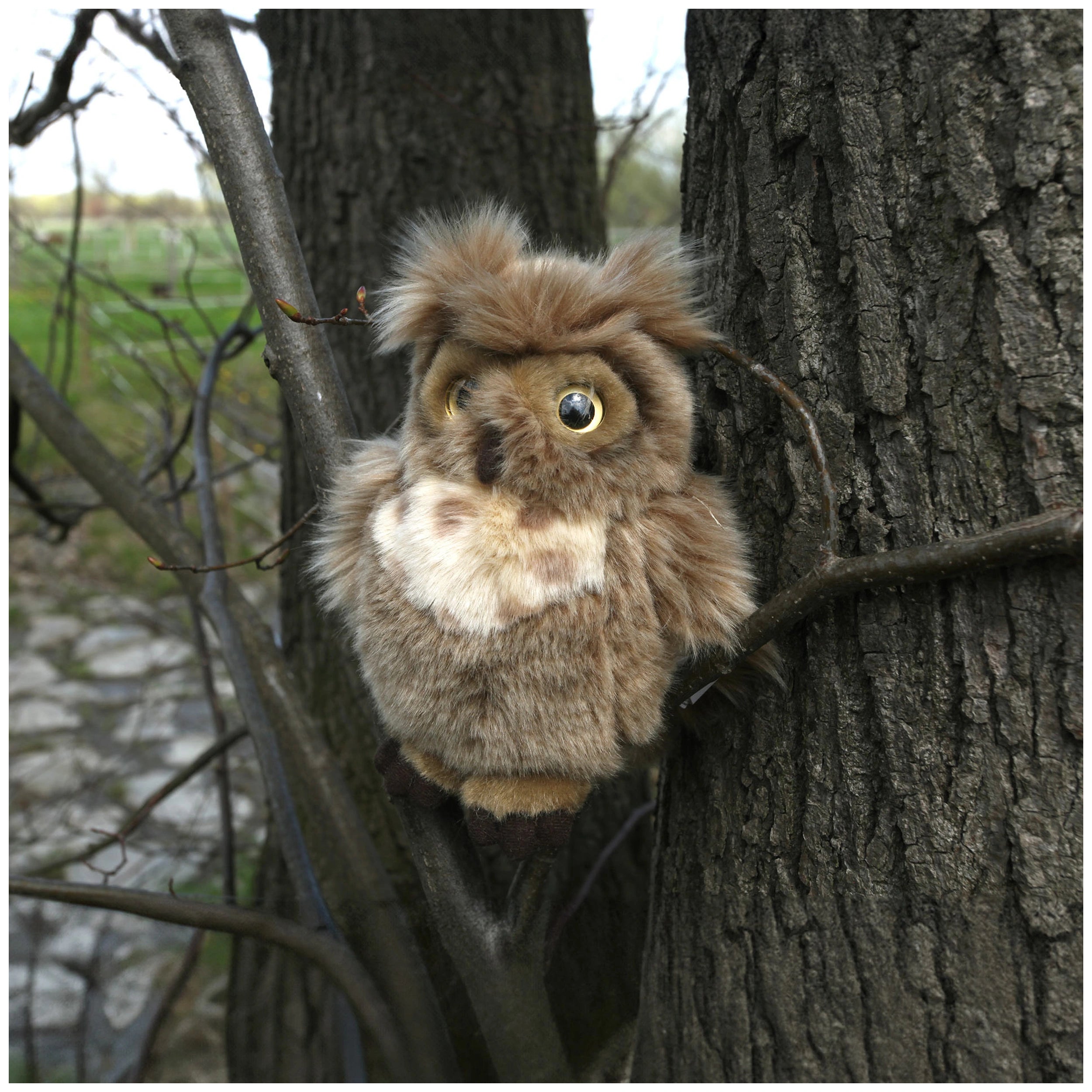 Rappa - Pluche oehoe 17 cm ECO-VRIENDELIJK - Knuffeldieren
