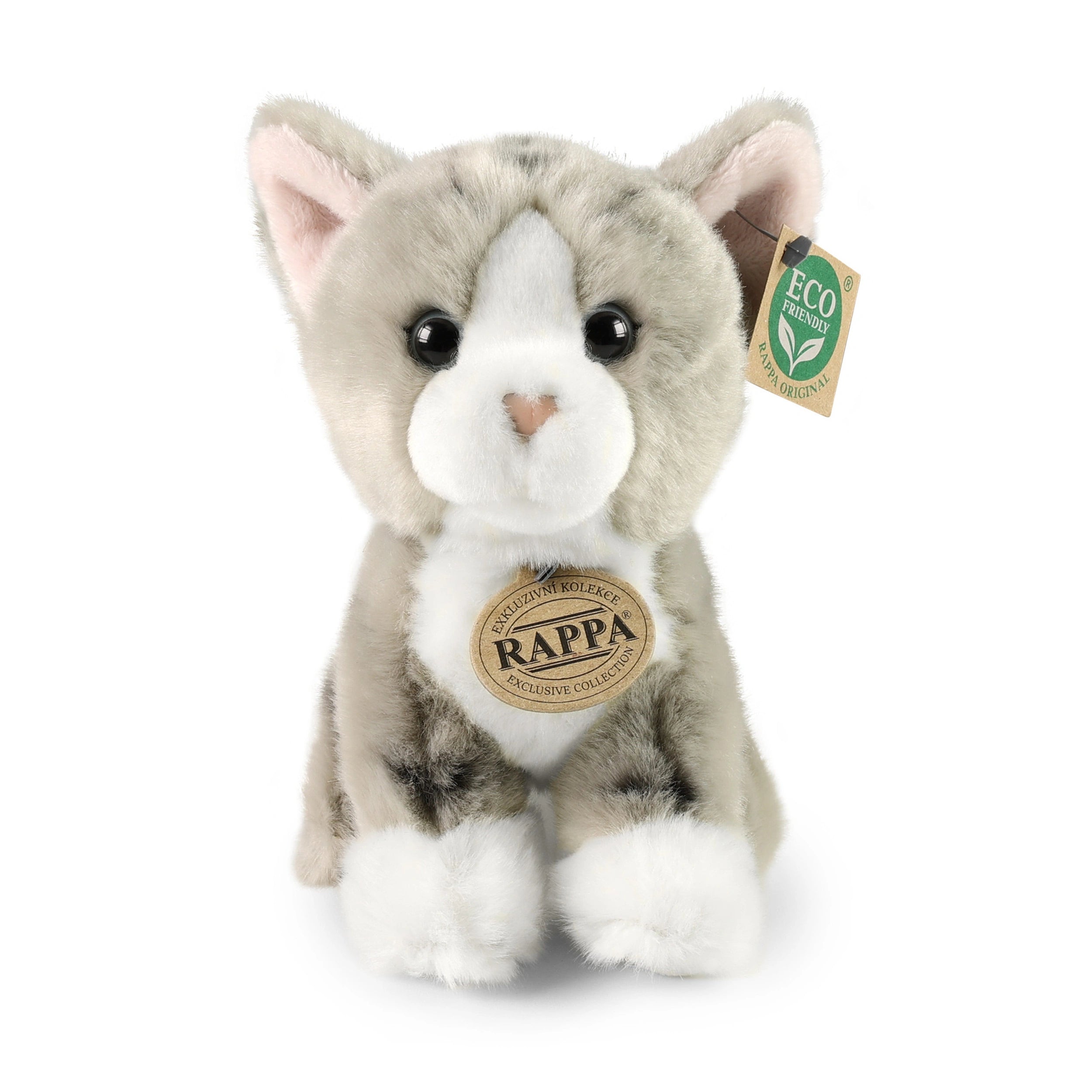Rappa - Plush grey cat 18 cm ECO-FRIENDLY - Stuffed Animals