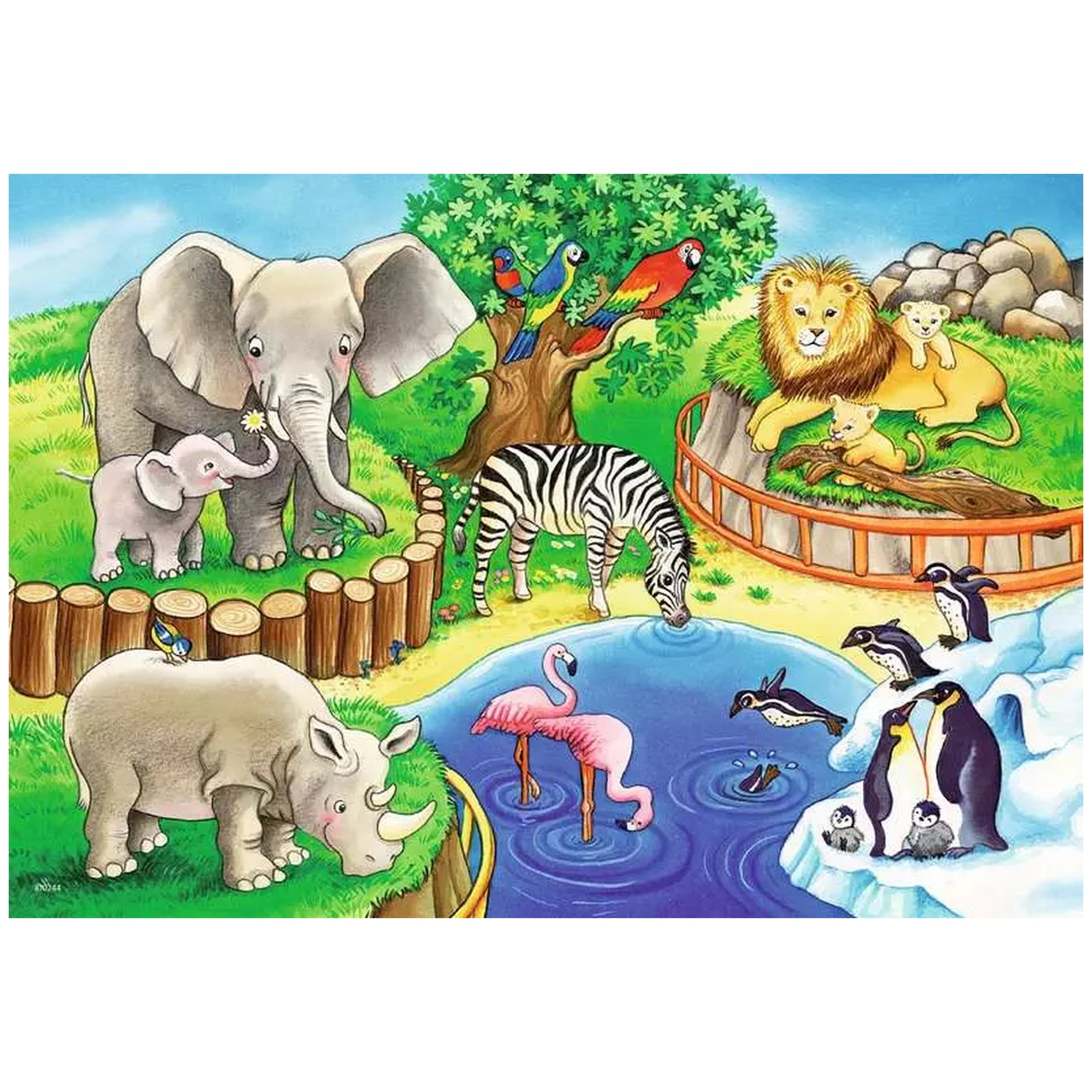 Ravensburger - Dieren In De Dierentuin - 2x12 Stukken - Puzzels