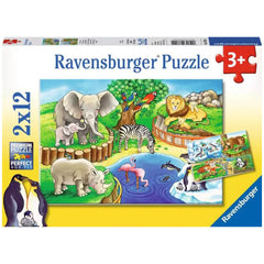 Ravensburger - Dieren In De Dierentuin - 2x12 Stukken - Puzzels