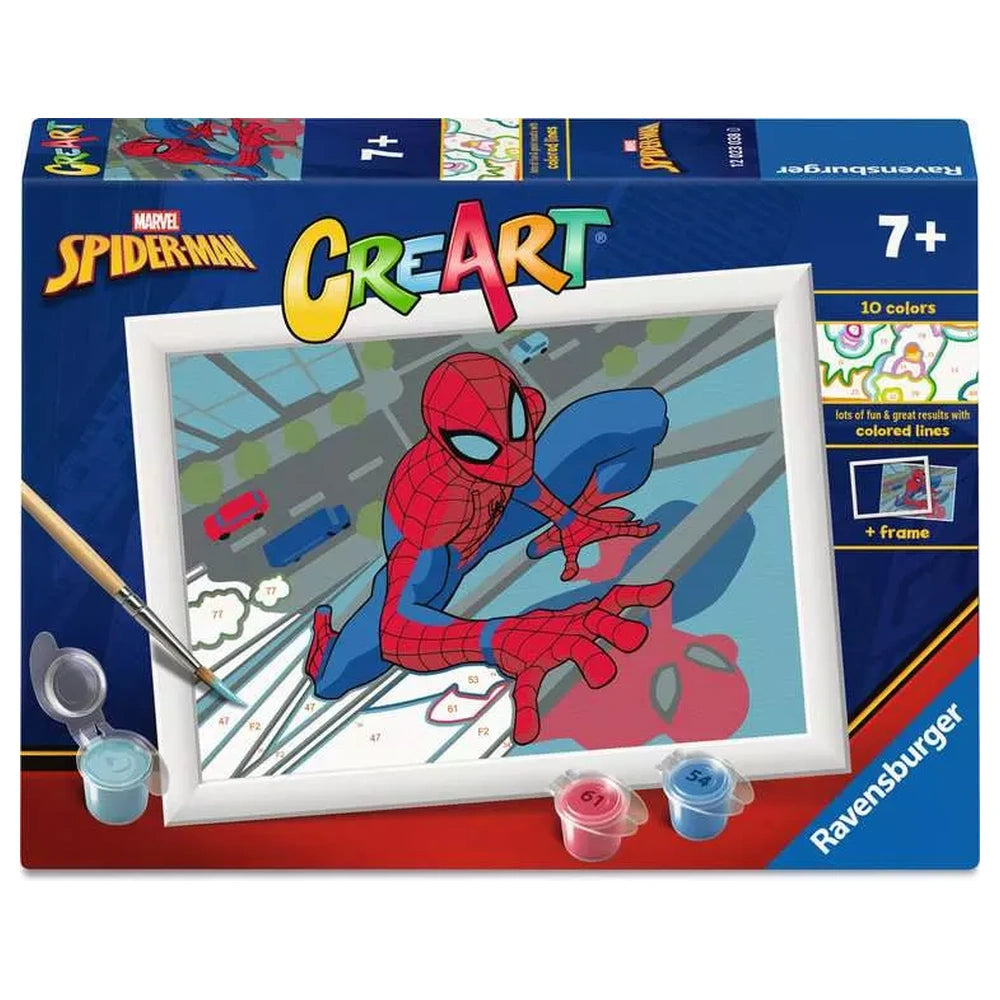 Ravensburger - Knutselspullen - CreArt Spider-Man Schilderkit - 7 Jaar - Creatieve ontwikkeling