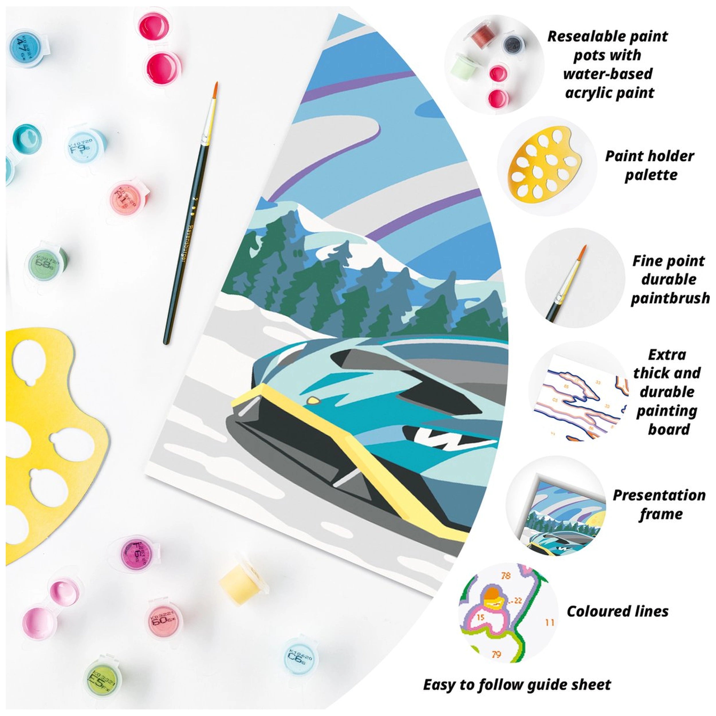 Ravensburger - Creart Blue Lamborghini - Painting By Numbers - Arts & Crafts
