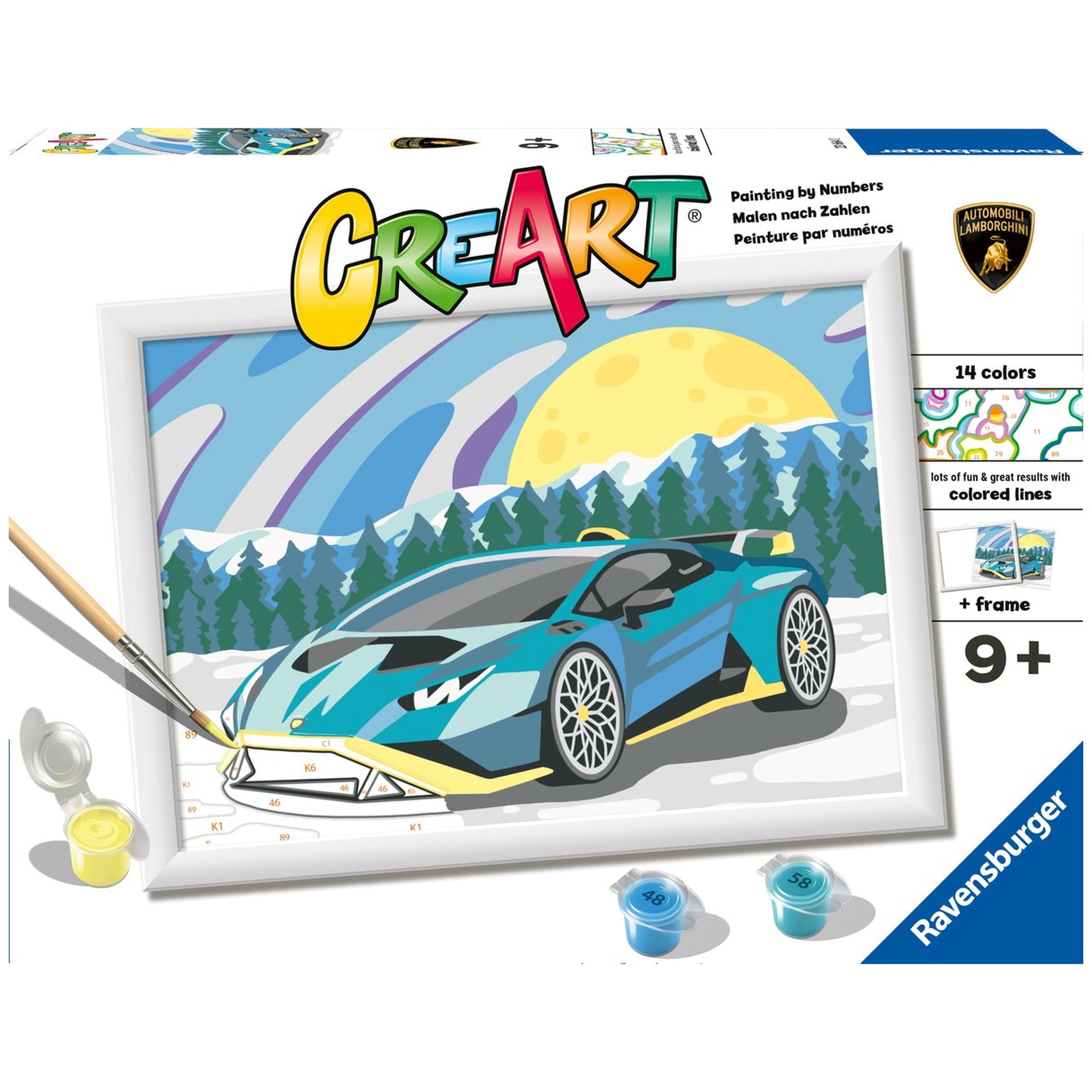 Ravensburger - Creart Blue Lamborghini - Painting By Numbers - Arts & Crafts
