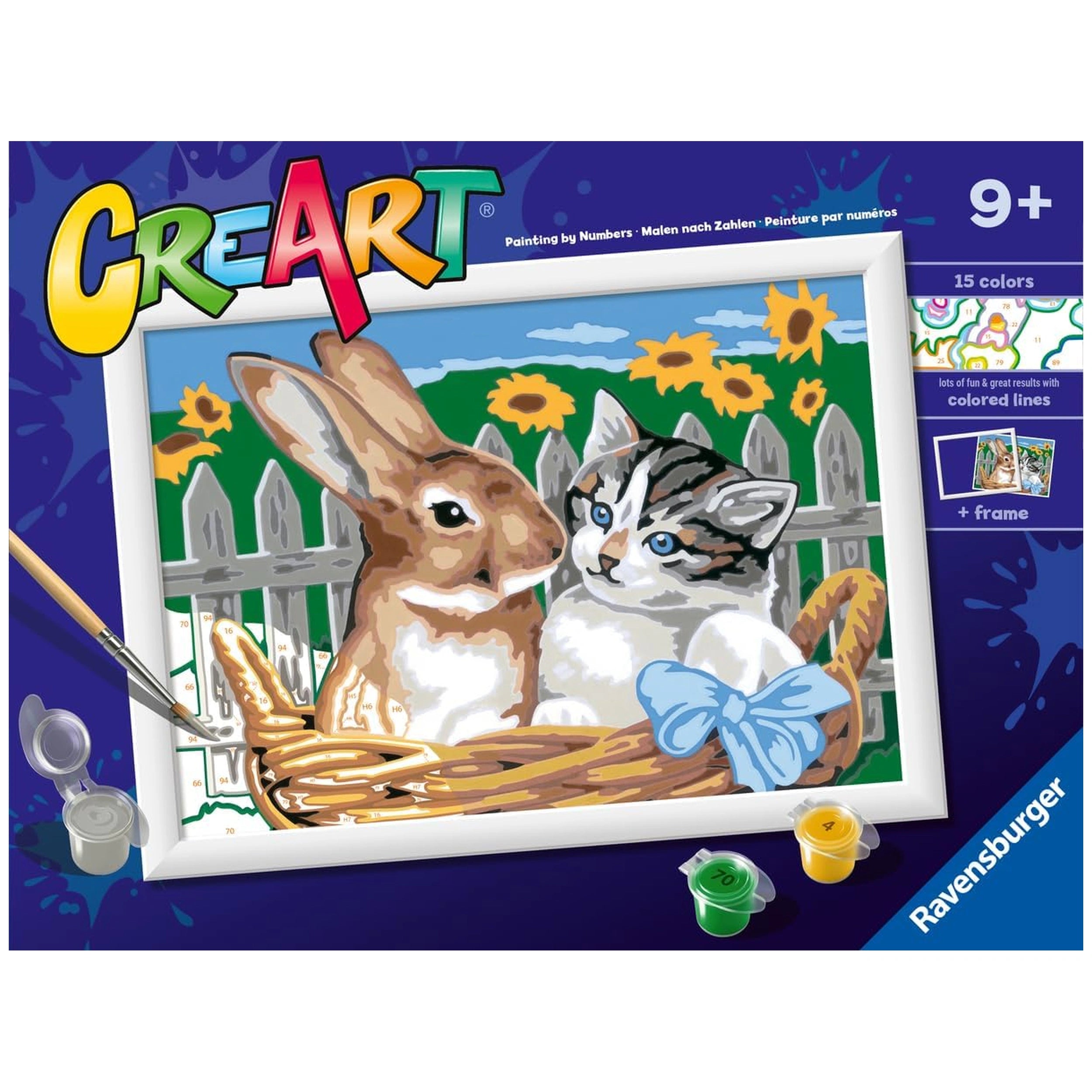 Ravensburger - Creart Friends In The Basket - Painting By Numbers - Arts & Crafts