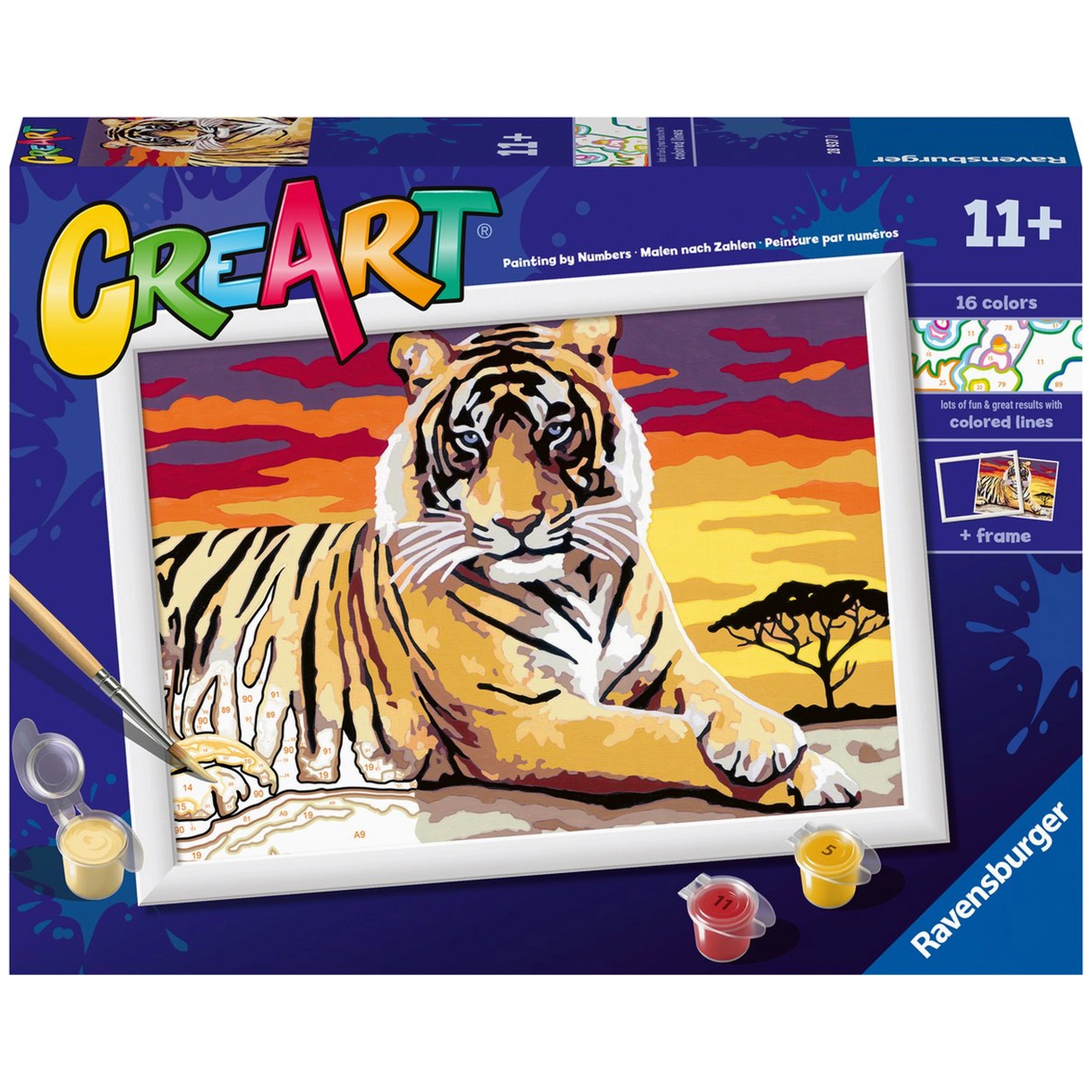 Ravensburger - Creart Majestic Tiger - Schilderen op Nummer - Kunst & Ambachten