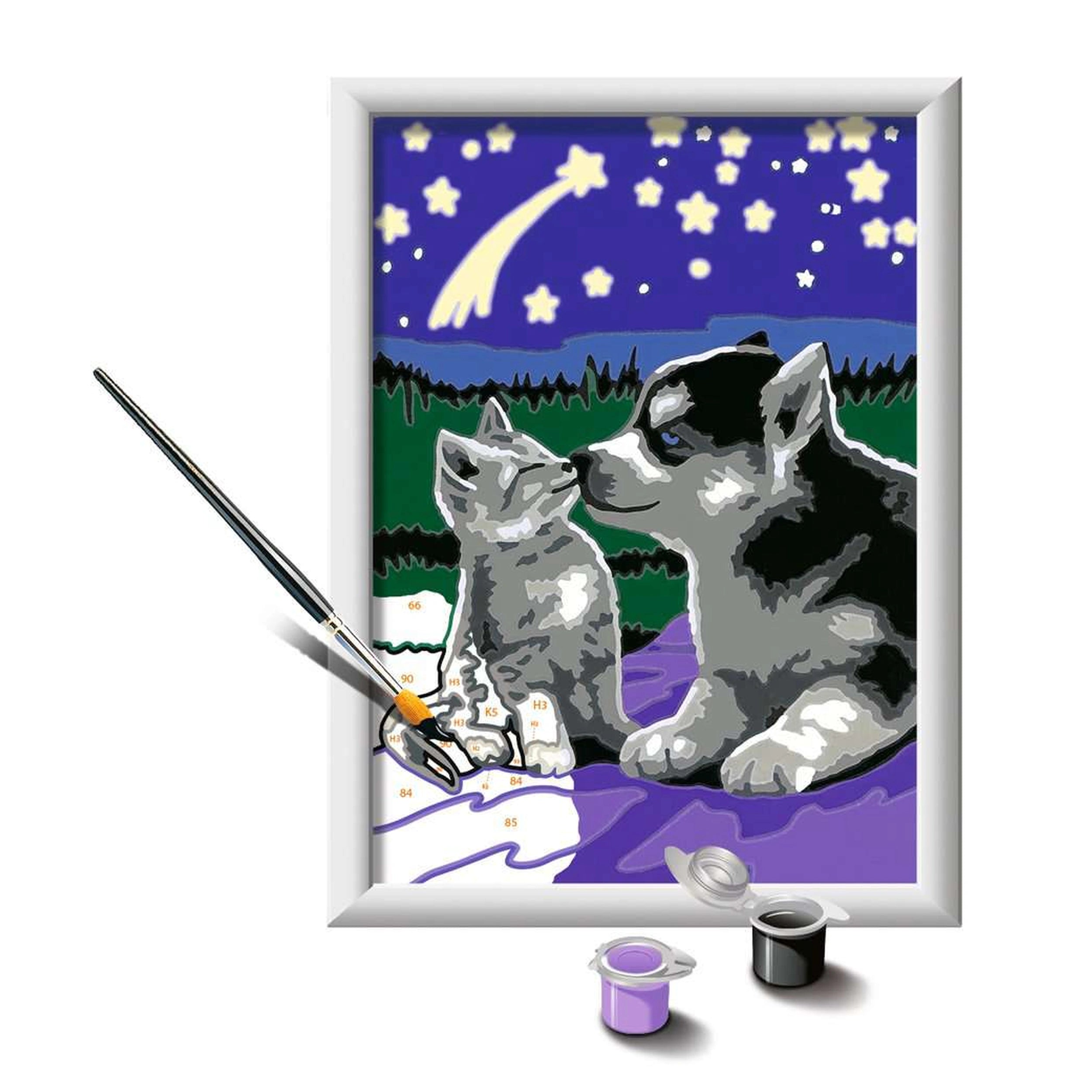 Ravensburger - Creart Puppies Under The Stars - Painting By Numbers - Arts & Crafts
