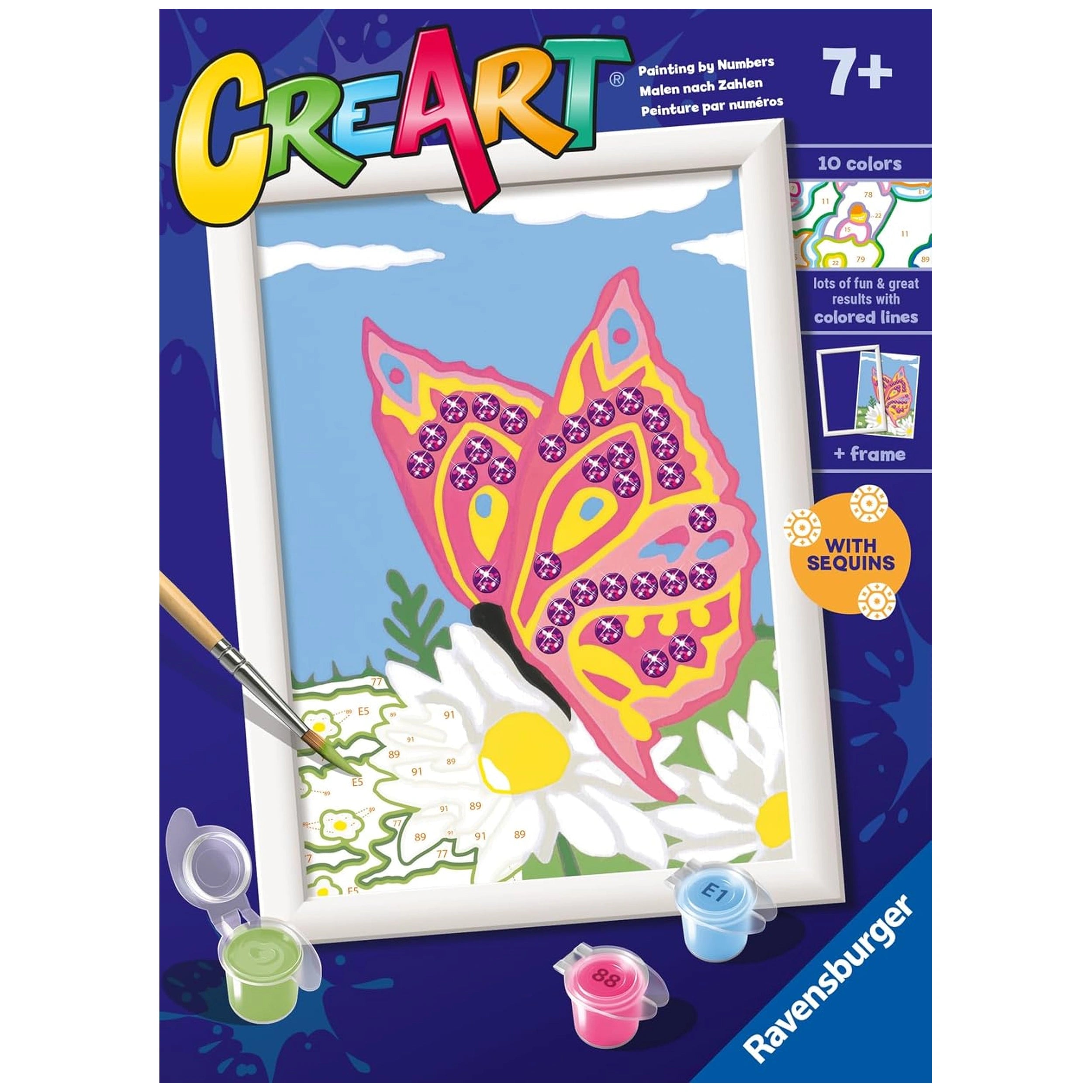 Ravensburger - Creart Sparkling Butterflies - Painting By Numbers - Arts & Crafts