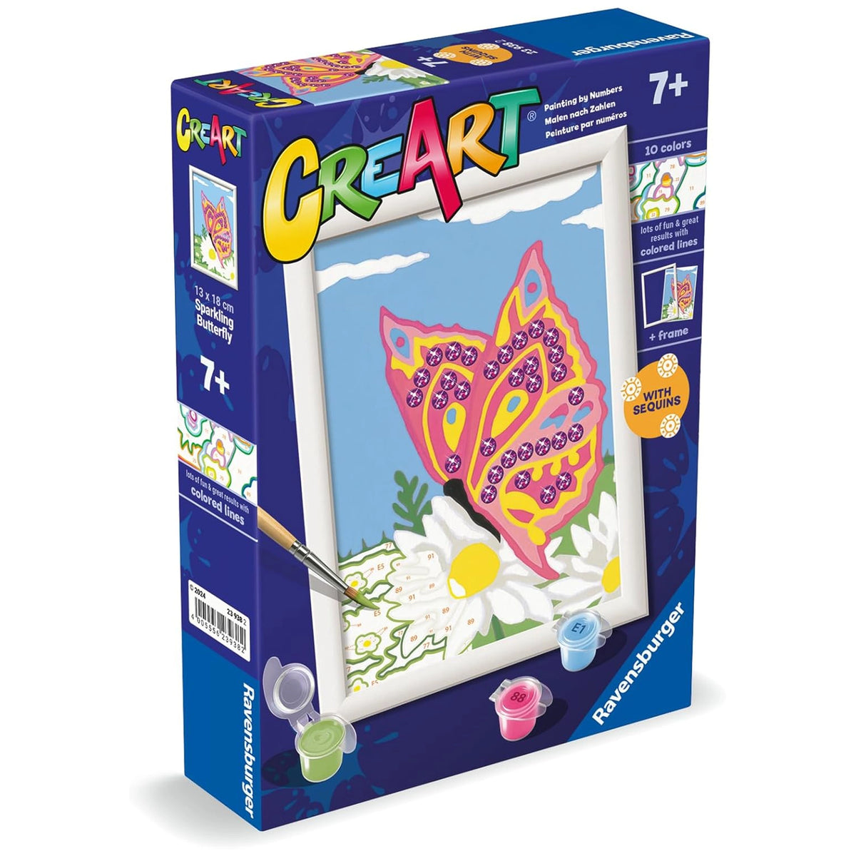 Ravensburger - Creart Sparkling Butterflies - Painting By Numbers - Arts & Crafts