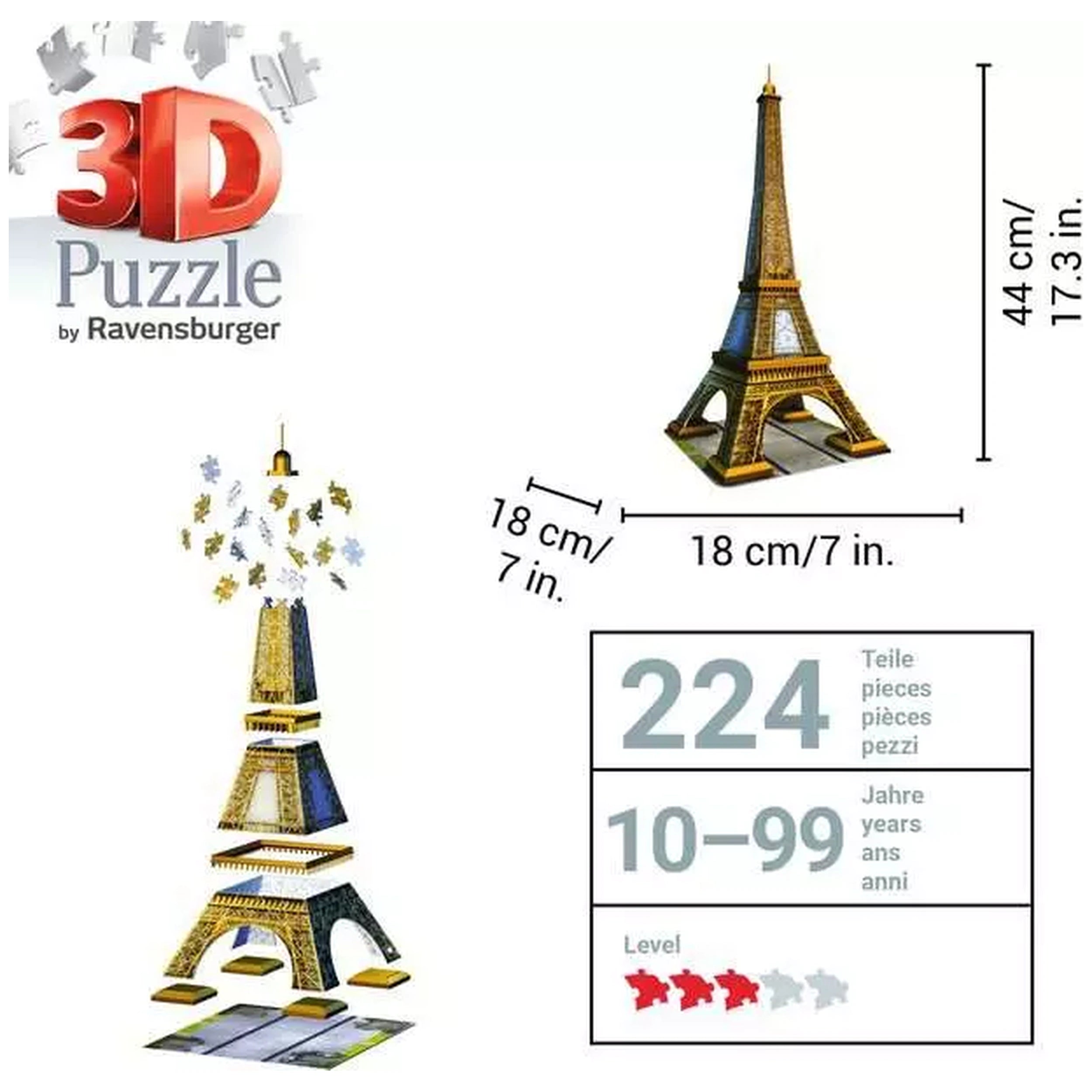 Ravensburger - Eiffel Tower - 216 Pieces - 3D Puzzles