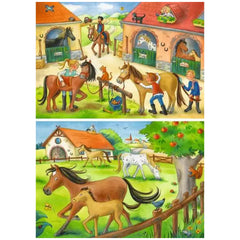 Ravensburger - Vakantie Op De Paardenboerderij - 2x12 Stukken - Puzzels