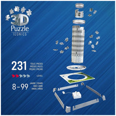Ravensburger - Iconics 3D Puzzel Scheve Toren van Pisa LED Editie 231 Stuks - Puzzels