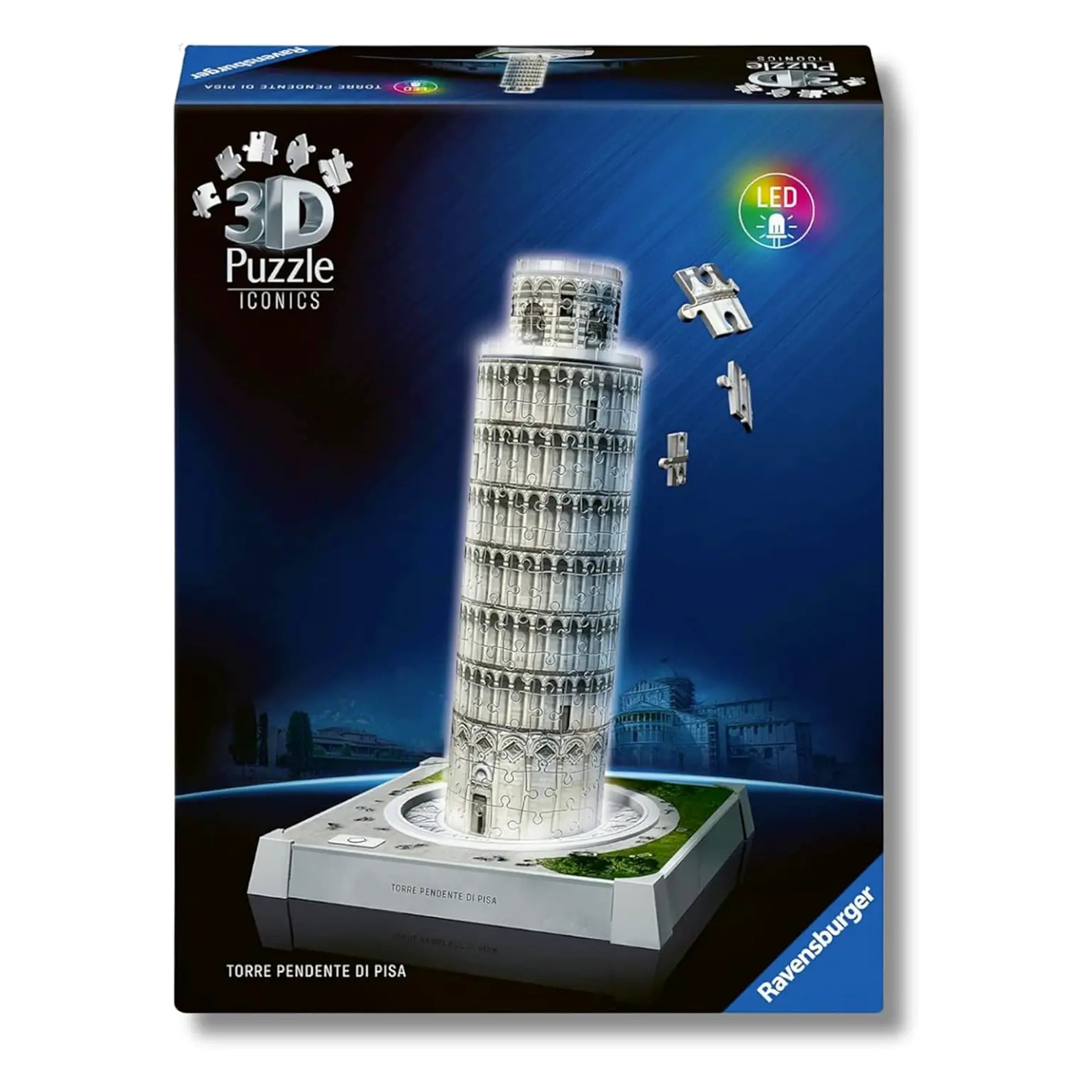 Ravensburger - Iconics 3D Puzzel Scheve Toren van Pisa LED Editie 231 Stuks - Puzzels