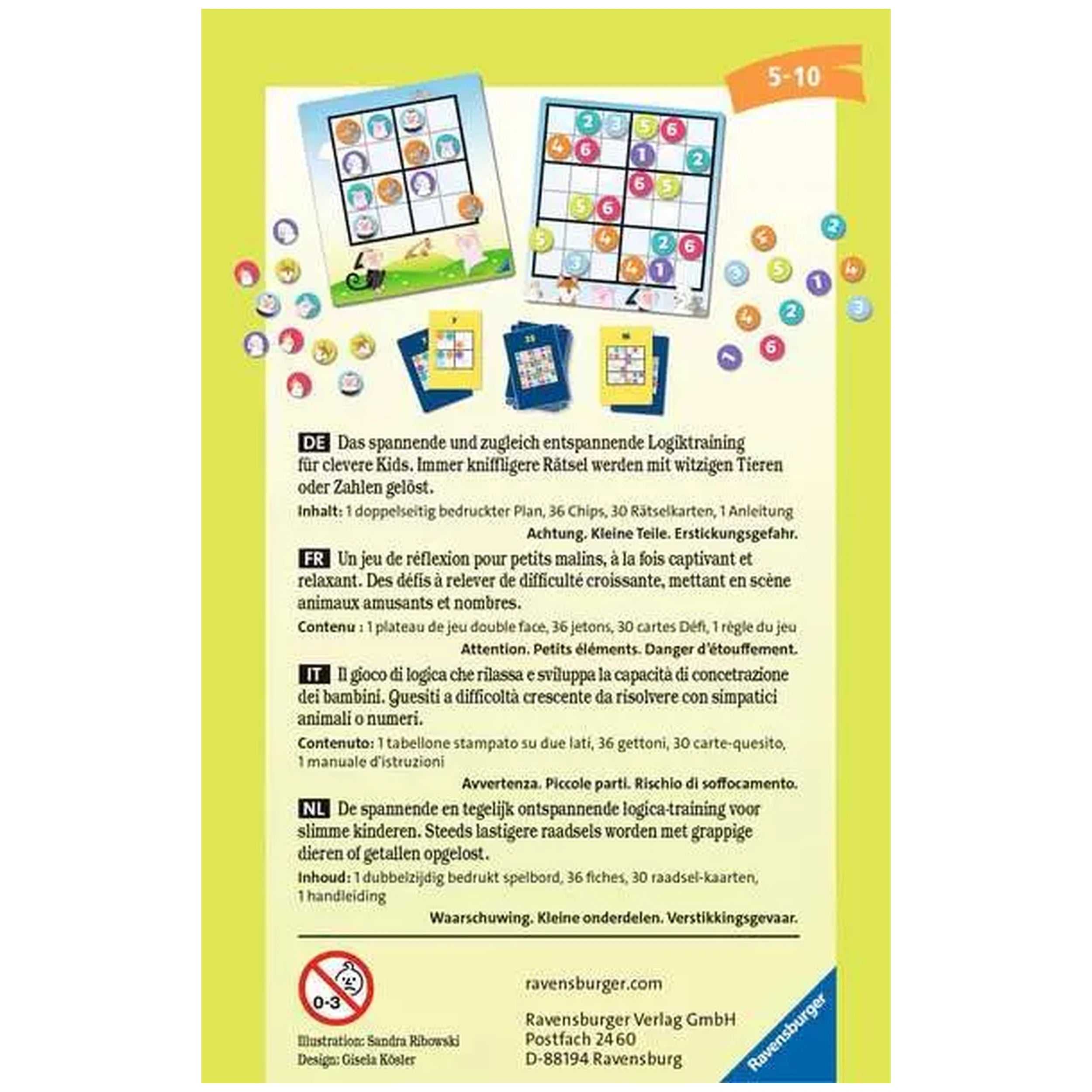 Ravensburger - Kids Sudoku - Board Game - Multi-Language Instructions