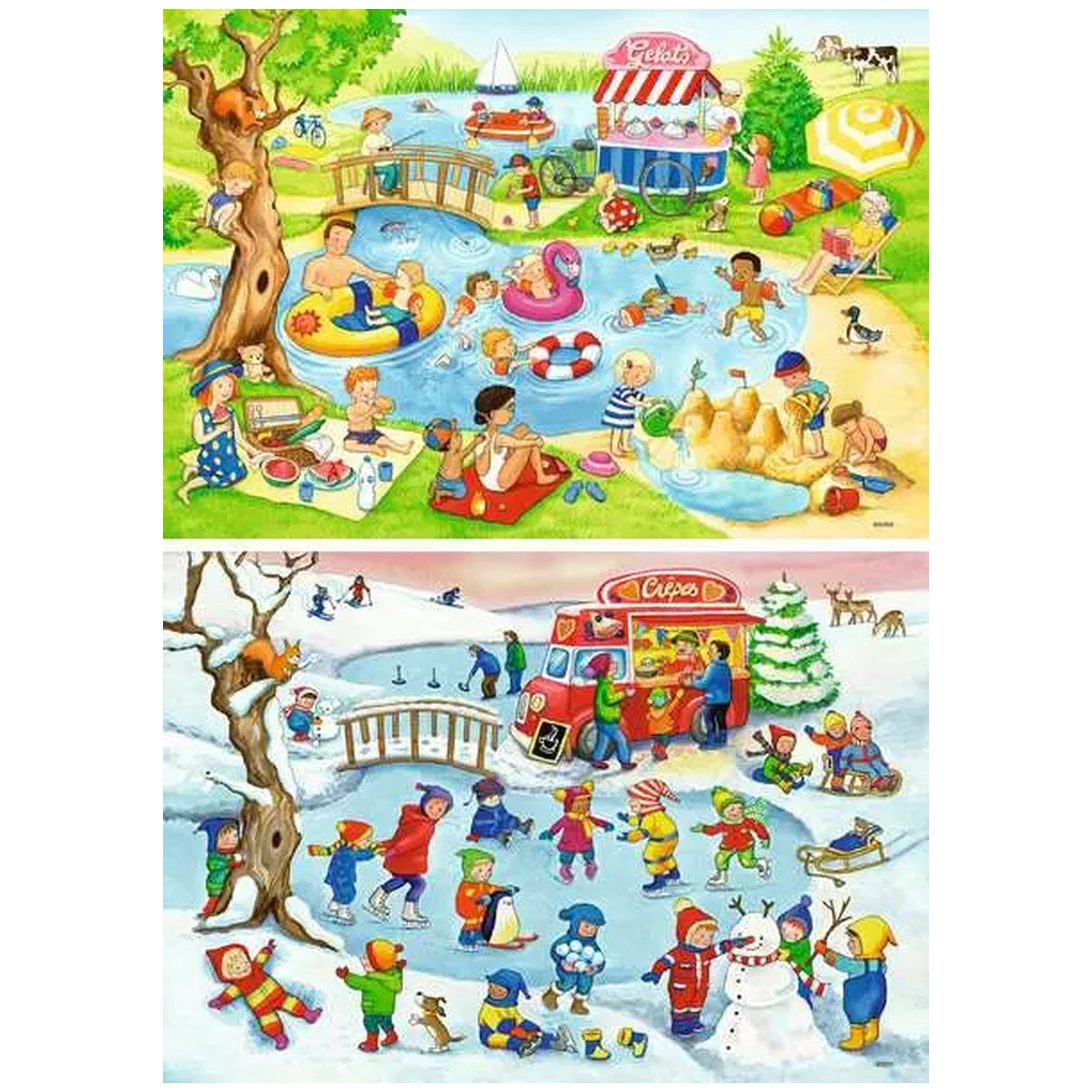 Ravensburger - Leisure Time At The Lake - 2x24 Pieces - Puzzles