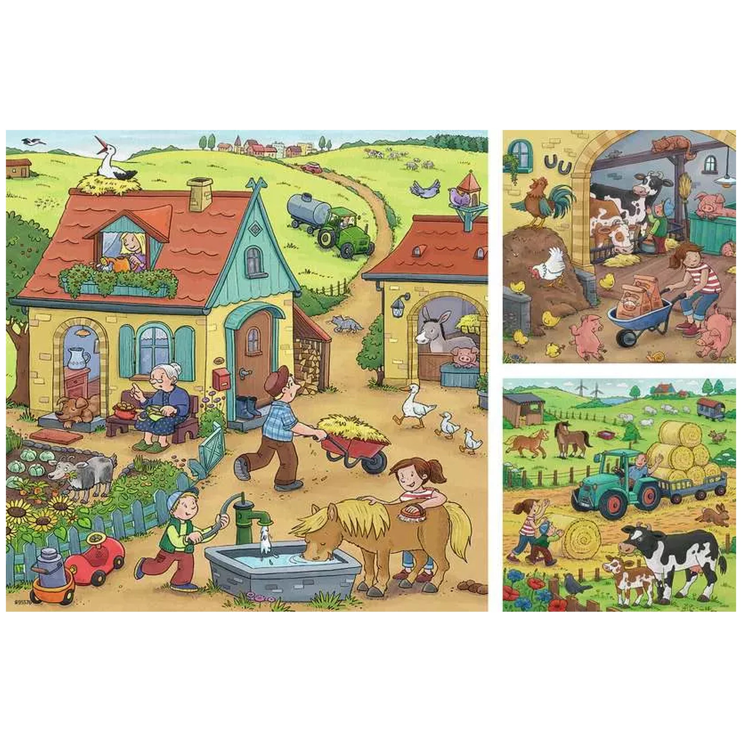 Ravensburger - Veel te doen op de boerderij - 3x49 stukjes - Puzzels