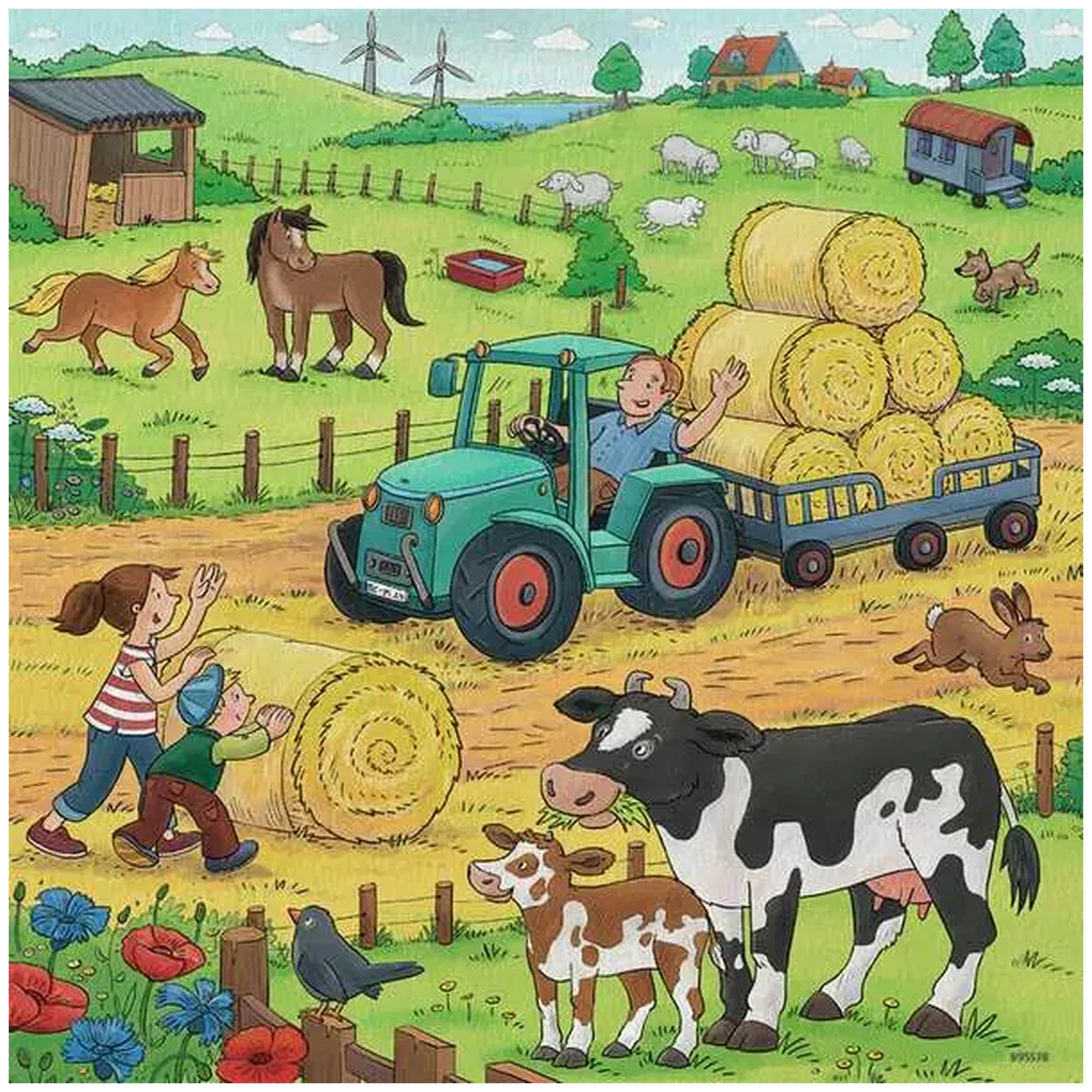 Ravensburger - Veel te doen op de boerderij - 3x49 stukjes - Puzzels